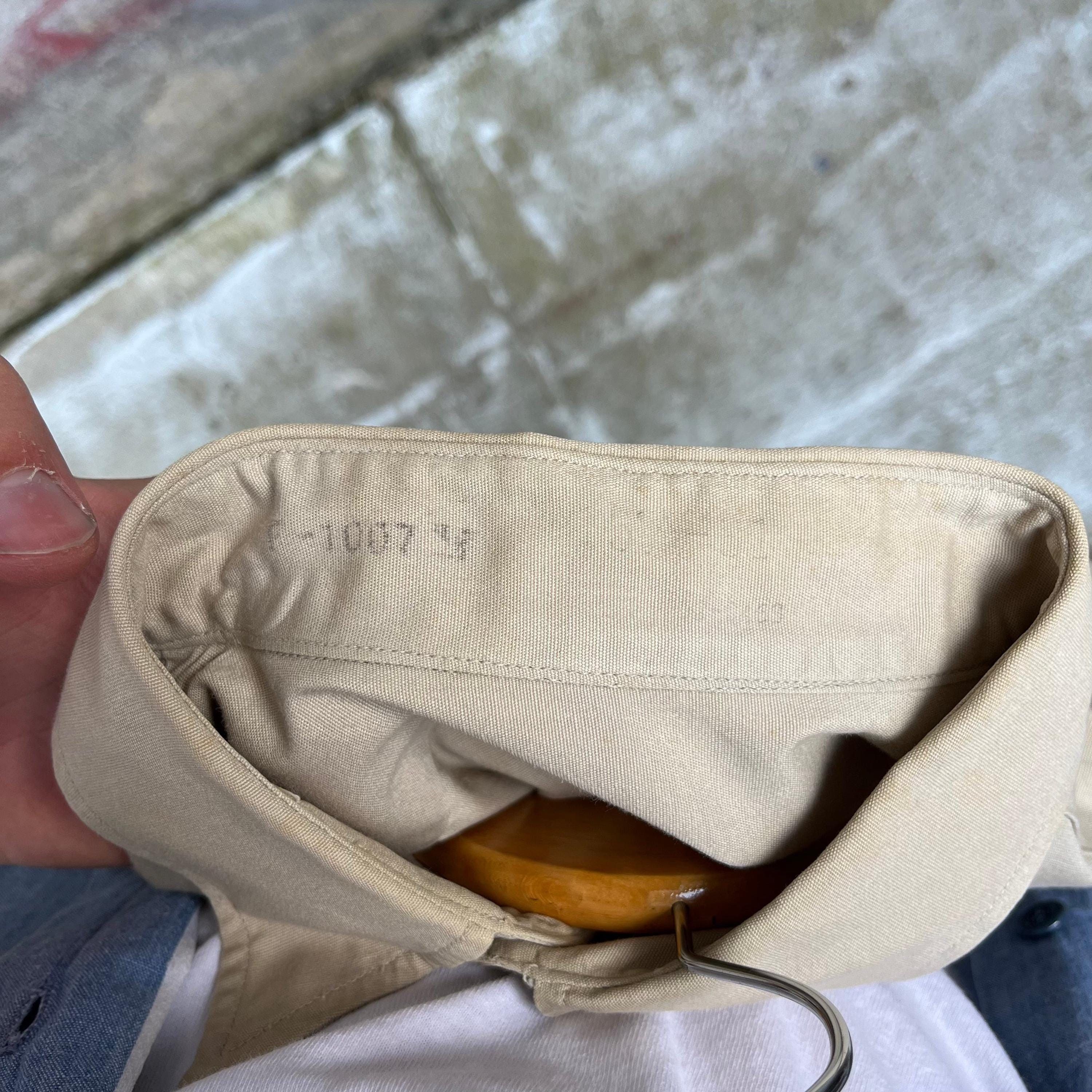 Vintage 50's US Military Tan Khaki Button Down Shirt Size US L / EU 52-54 / 3 - 7 Thumbnail
