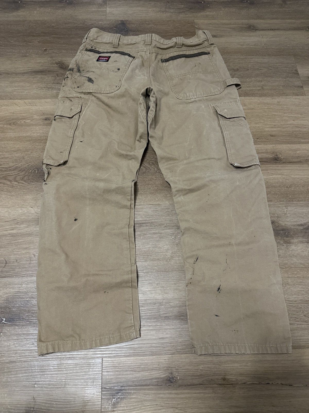 Carhartt × Vintage × Wrangler Vintage 90s thrashed Brown Wrangler Carpenter Jeans Size US 34 / EU 50 - 5 Thumbnail