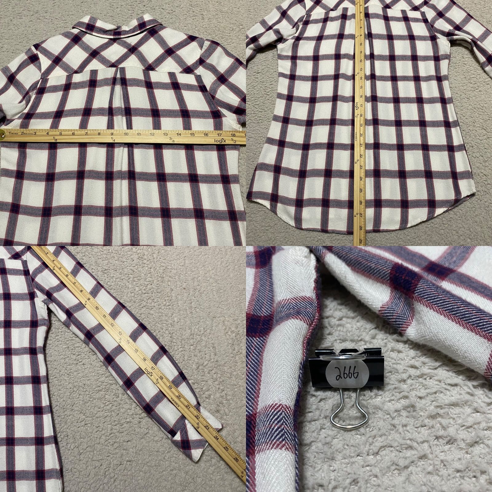 Rails Rails Womens Small Shirt Long Sleeve Button-Front Multicolor Plaid Knit Rayon Size S / US 4 / IT 40 - 8 Thumbnail