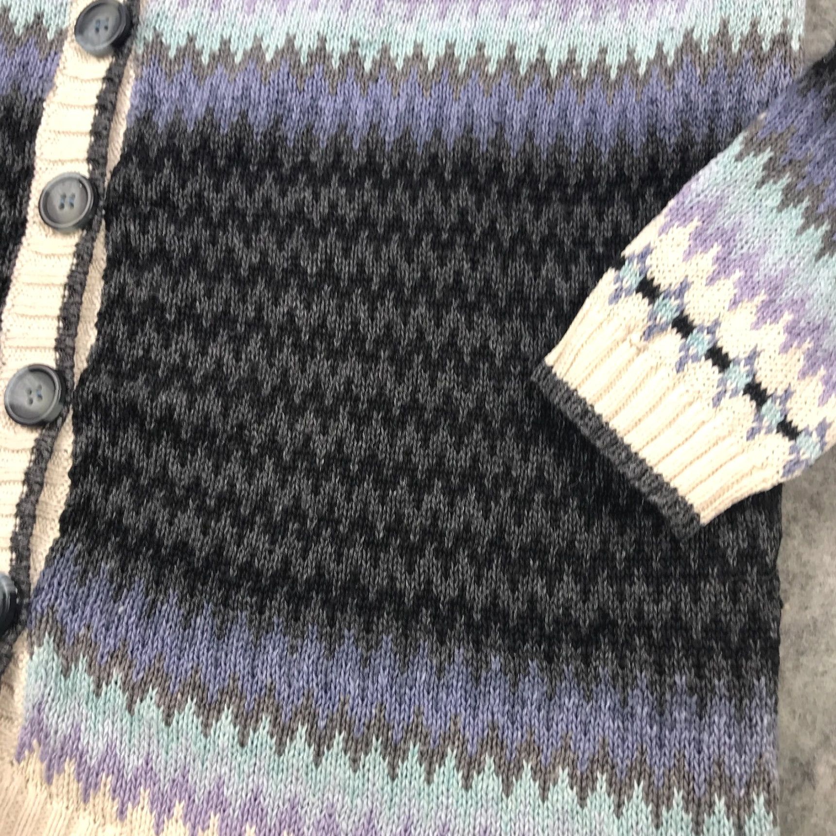 Vintage VINTAGE MK Sweaters Cardigan Womens Small Gray Geometric Knit V-Neck Cotton Ramie Button Down Size S / US 4 / IT 40 - 7 Thumbnail