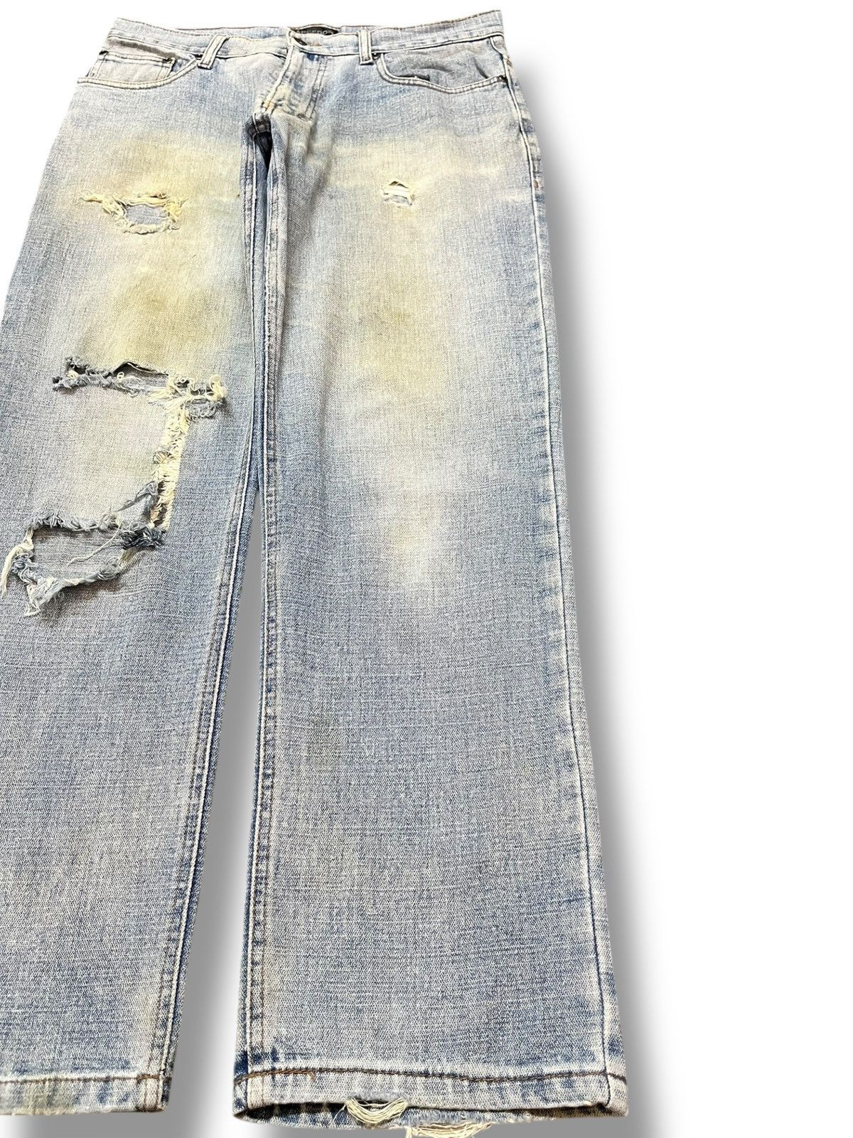 Japanese Brand Vintage Barcedos Faded Ripped Distressed Denim Size US 33 - 4 Thumbnail