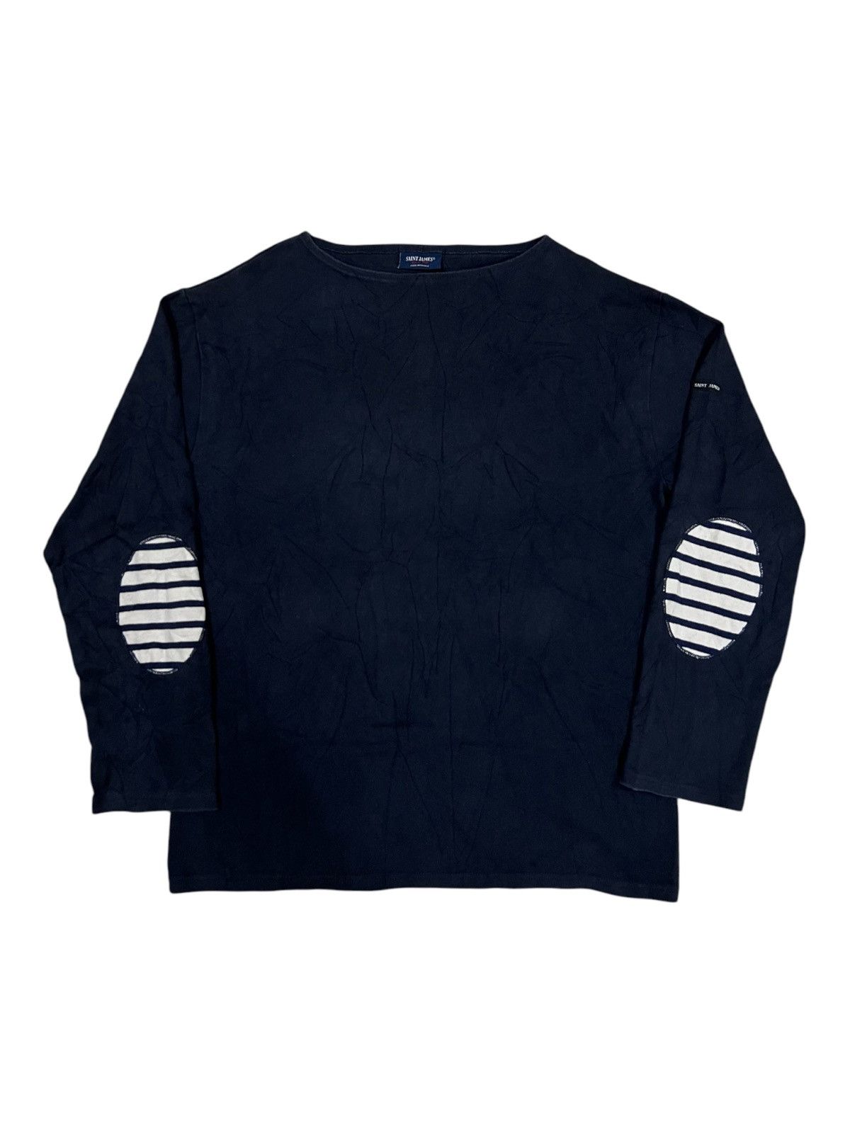 Garment Reproduction of Workers × Indigo × Saint James OG Saint James 🇫🇷 Navy Indigo Elbow Sailor Cotton Merid Tees Size US L / EU 52-54 / 3 - 3 Thumbnail