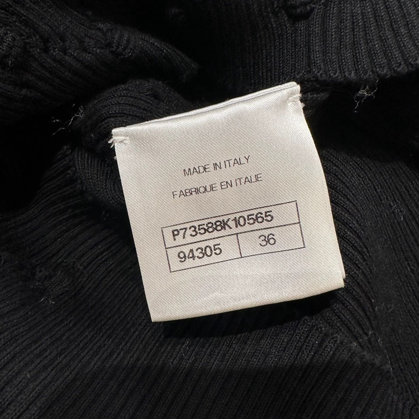 Chanel Chanel feb508 t-neck crystal logo 36 cotton ls Size XS / US 0-2 / IT 36-38 - 4 Thumbnail