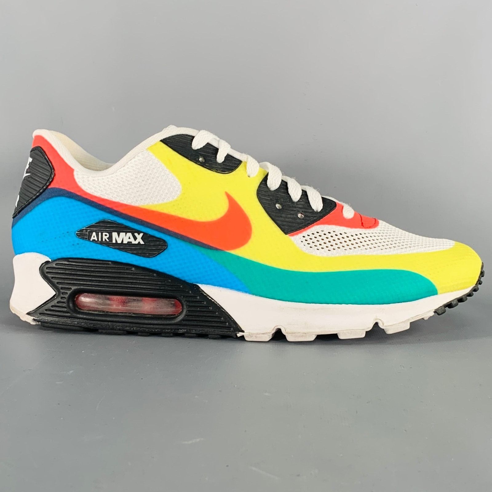 Nike White Multi Color Color Block Mesh Lace-Up Sneakers Size US 10.5 / EU 43-44 - 2 Thumbnail