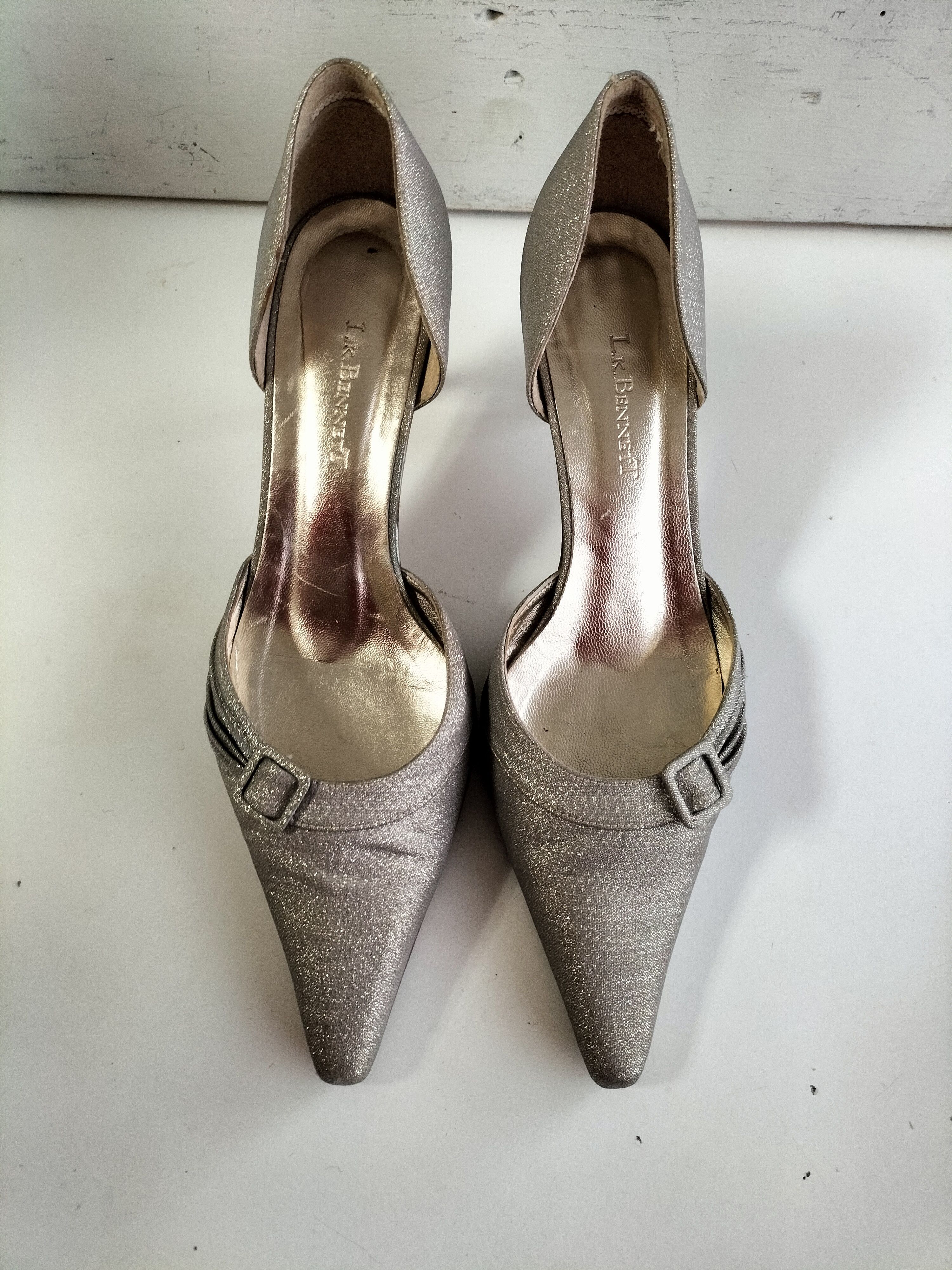 LK Bennett Gold Shimmer Shoes Size US 10 / IT 40 - 5 Thumbnail
