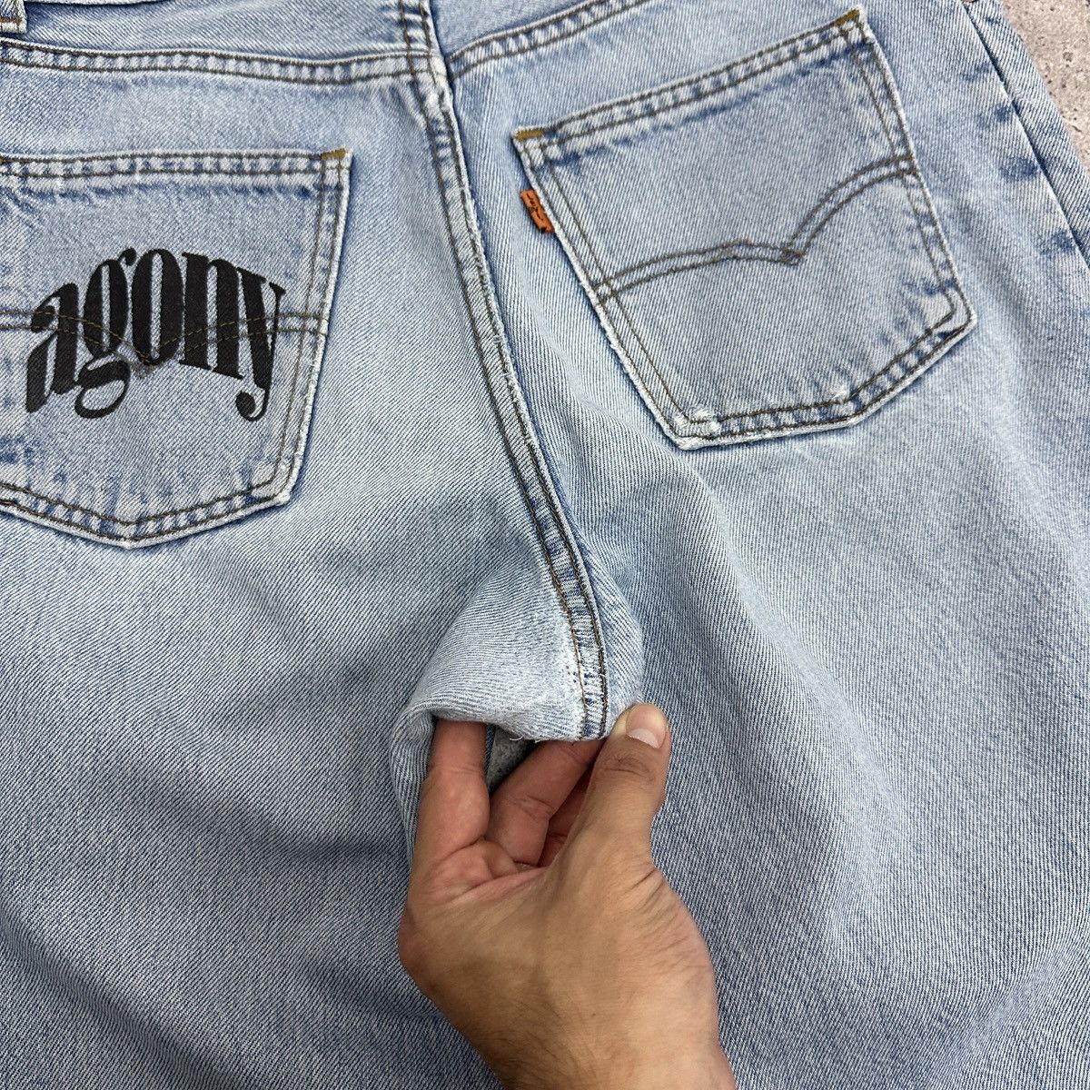 Levi's Vintage 90s Levis 501 Orange Tab Knifes Agony custom jeans Size US 30 / EU 46 - 9 Thumbnail