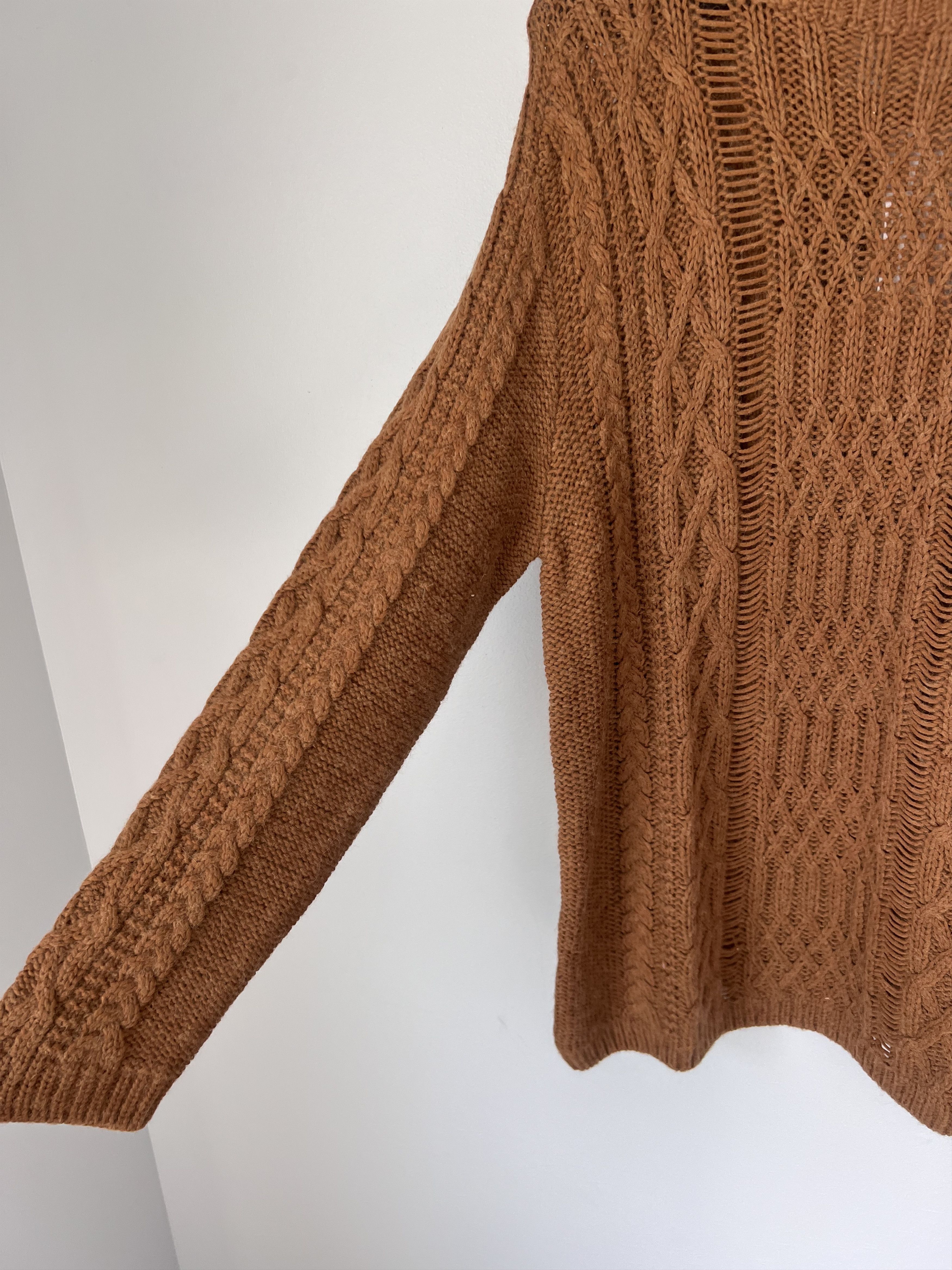 Maison Margiela Maison Margiela Cable Knit Sweater in Burnt Sienna Size US L / EU 52-54 / 3 - 4 Thumbnail