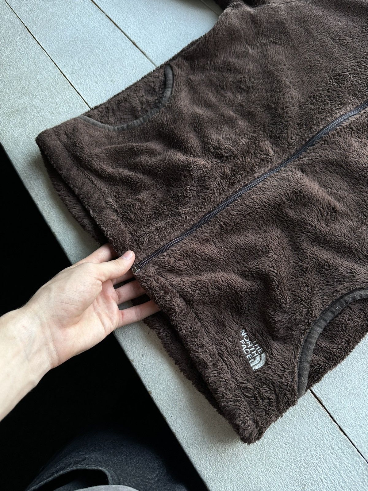 The North Face 🚨Crazy Mocha Brown TNF Fleece Zip-Up Jacket Cozy Fuzzy Size M / US 6-8 / IT 42-44 - 3 Thumbnail