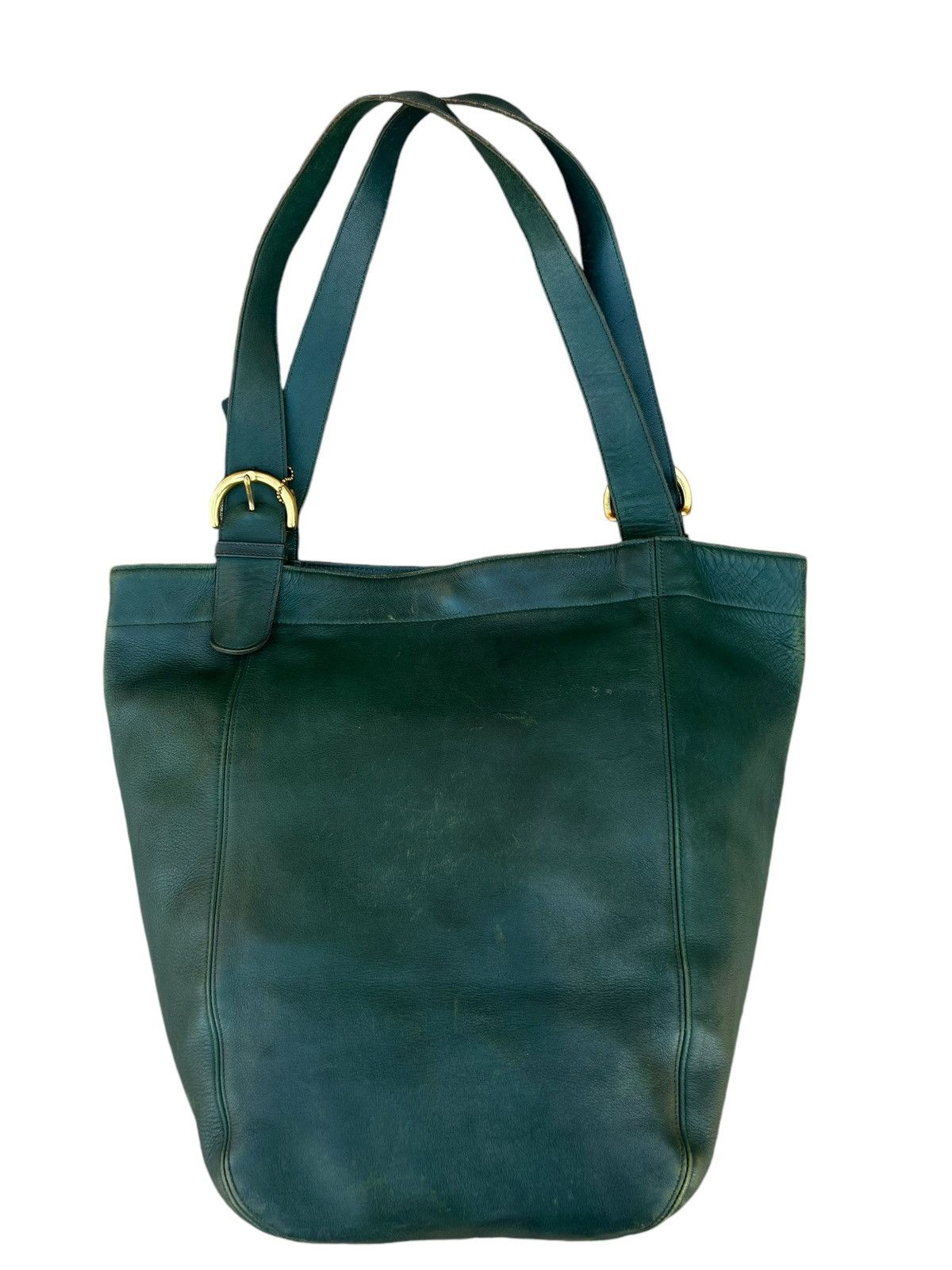 Leather Vintage 90s COACH Distressed Patina Leather Tote Bag Size ONE SIZE - 6 Thumbnail