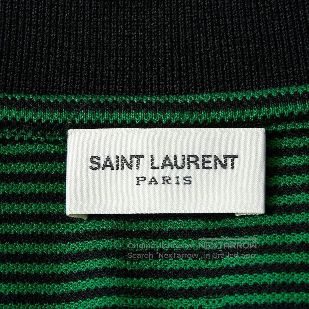 Saint Laurent Paris Saint Laurent Men's Embroidered Stripe Polo. Size US M / EU 48-50 / 2 - 7 Thumbnail