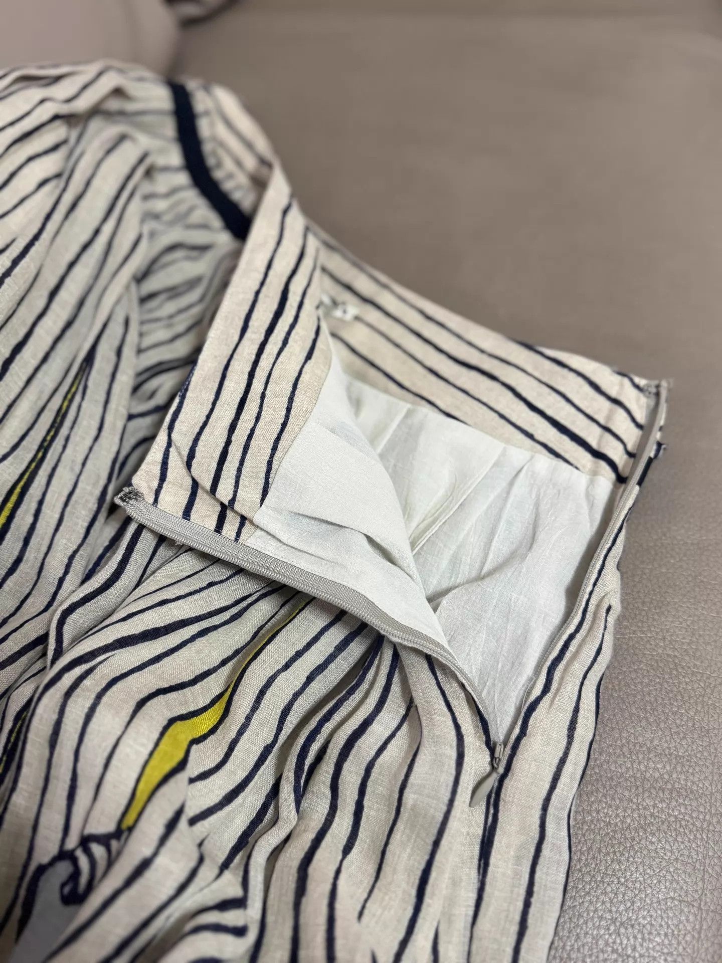mina perhonen mina perhonen new with tags yellow wave linen skirt 36 Size 25" / US 0 / IT 36 - 7 Thumbnail