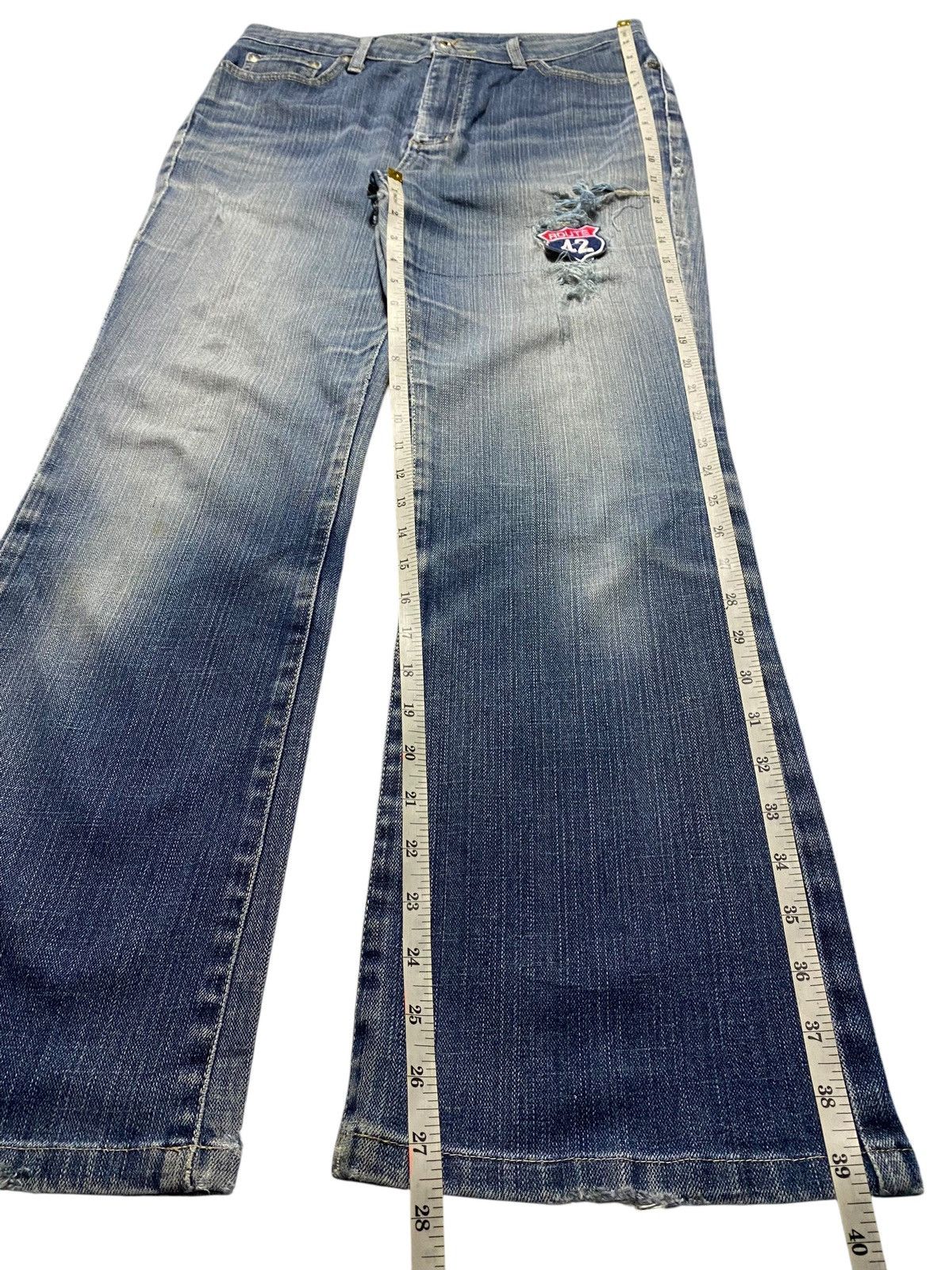 Edwin Vintage Edwin 4002 Distressed Patched Trash Bootcut Jeans Size US 31 - 15 Thumbnail