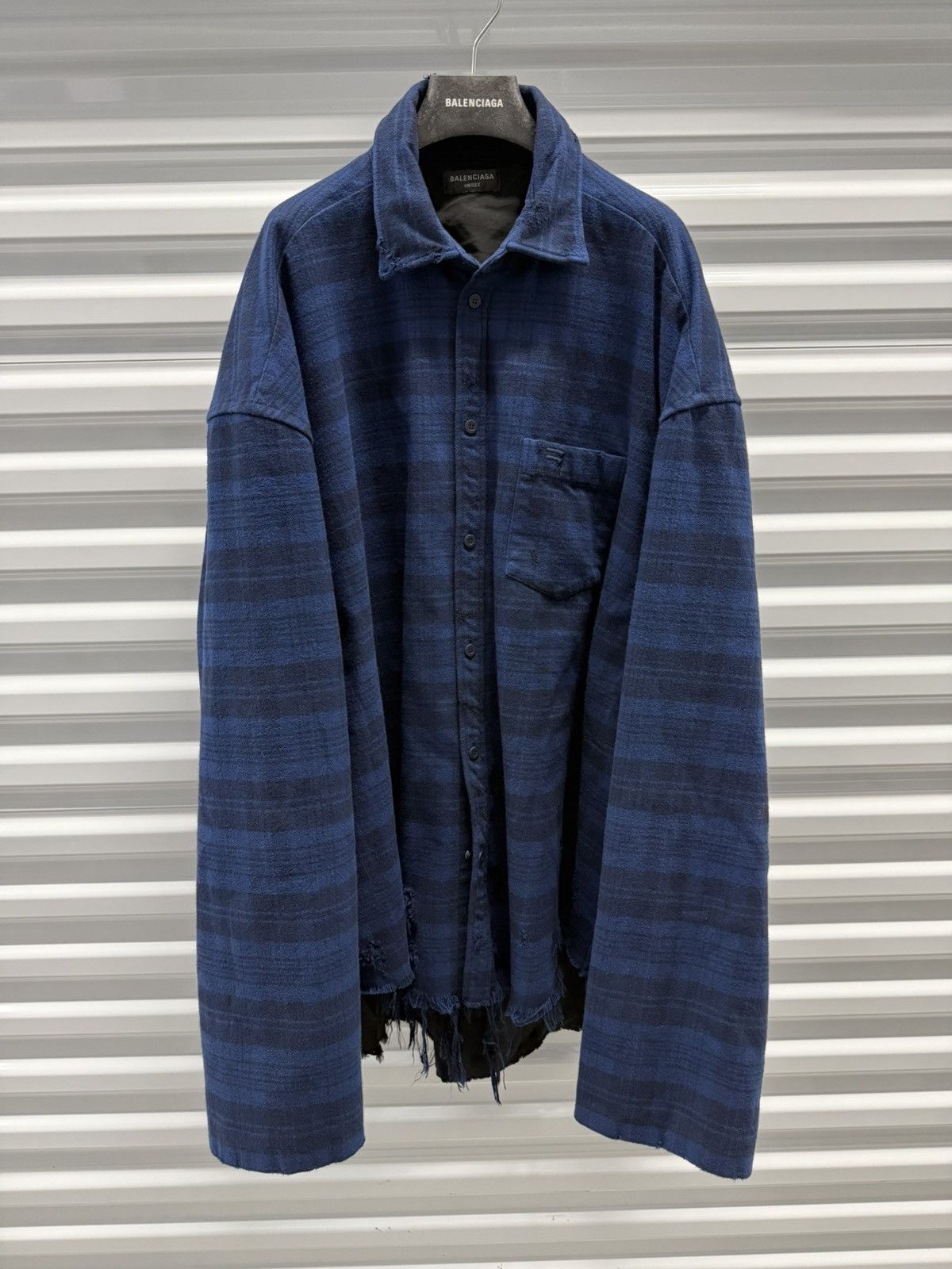 Balenciaga New Balenciaga Distressed Flannel Jacket Size US XL / EU 56 / 4 - 1 Thumbnail