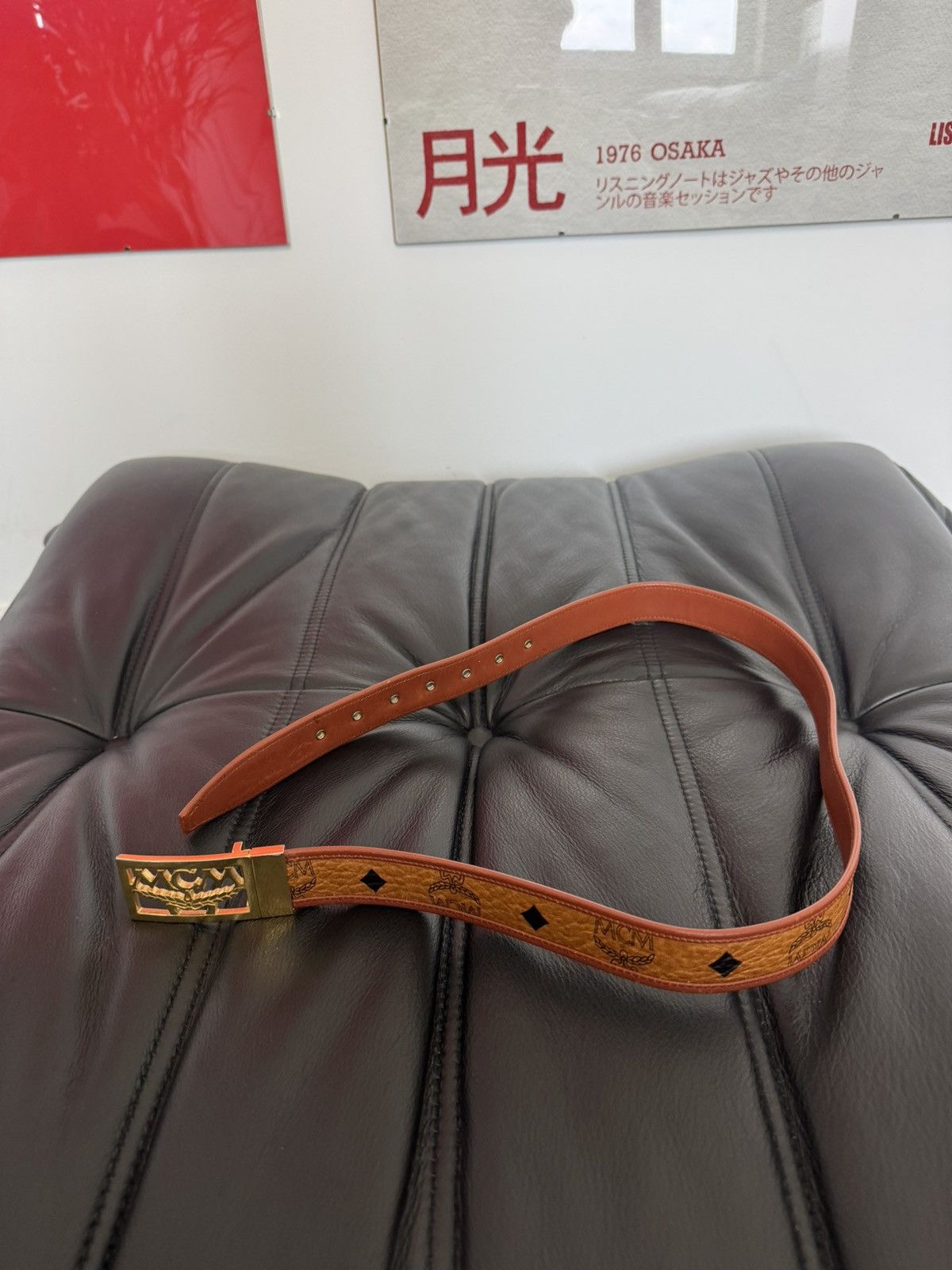 MCM Vintage MCM leather monogram belt designer luxury high end Size 32 - 3 Thumbnail