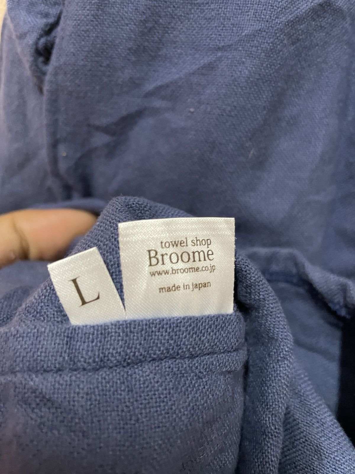 Japanese Brand Broome towel Japan Henley Collar Casual Blue Indigo slim fit Size US L / EU 52-54 / 3 - 8 Thumbnail