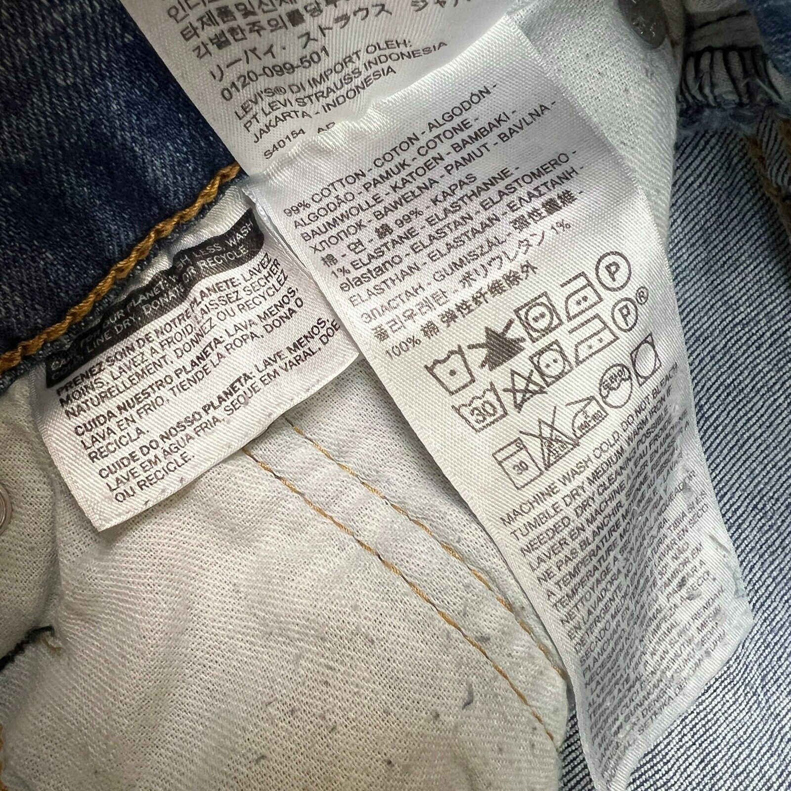 Levi's × Vintage Levi's 511 Jeans 34x30 Slim Fit Faded American Denim Pants Size US 32 / EU 48 - 10 Thumbnail
