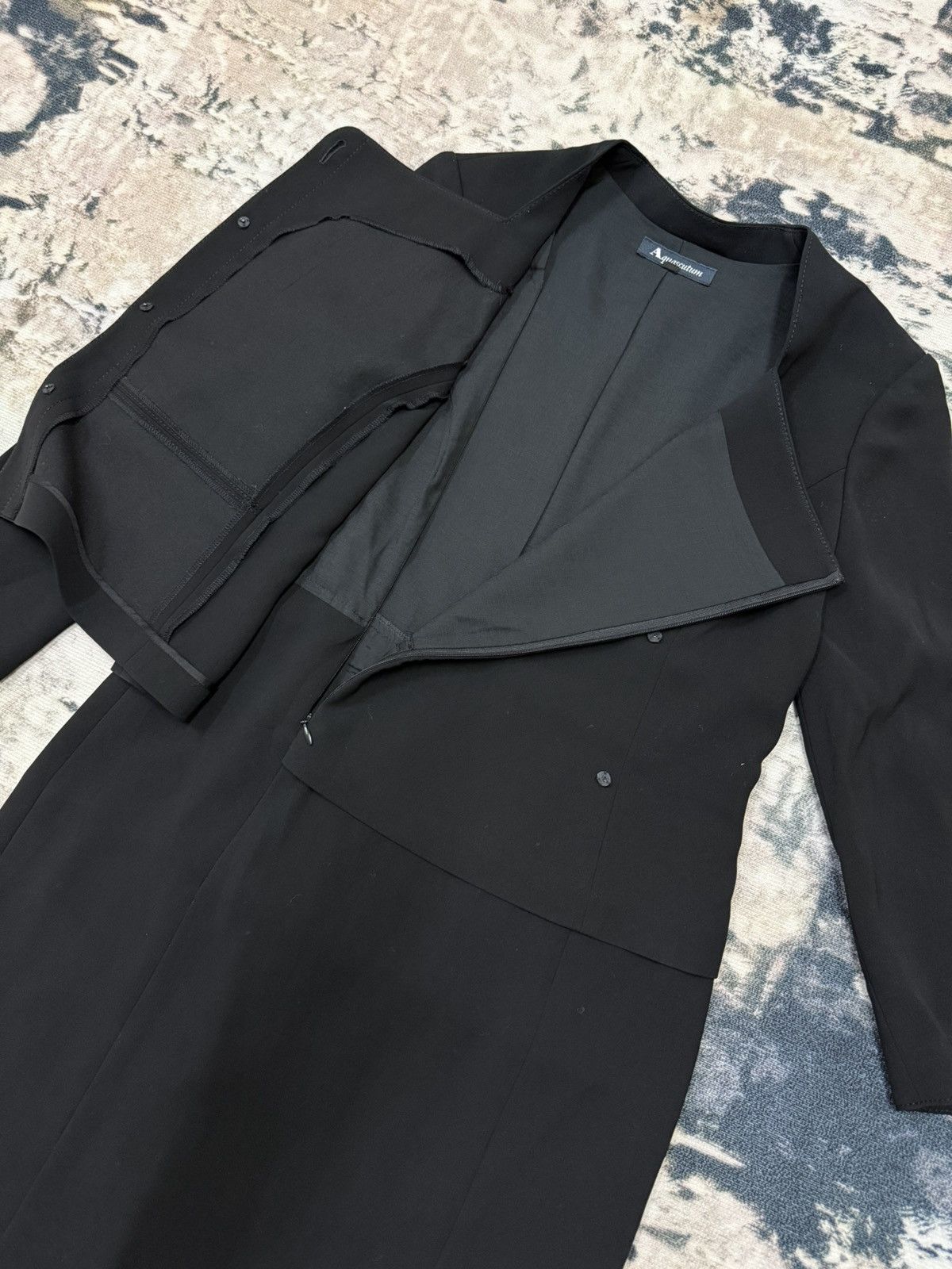 Aquascutum Aquascutum Black Formal Dress Open Front Size S / US 4 / IT 40 - 4 Thumbnail