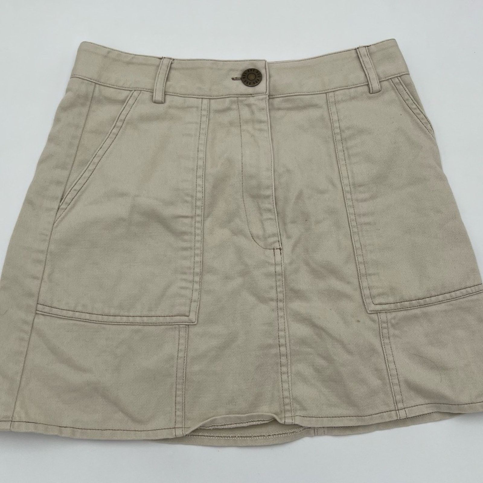 Urban Outfitters Urban Outfitters BDG Beige Denim Mini Skirt Size S-P Size 27" / US 4 / IT 40 - 1 Thumbnail