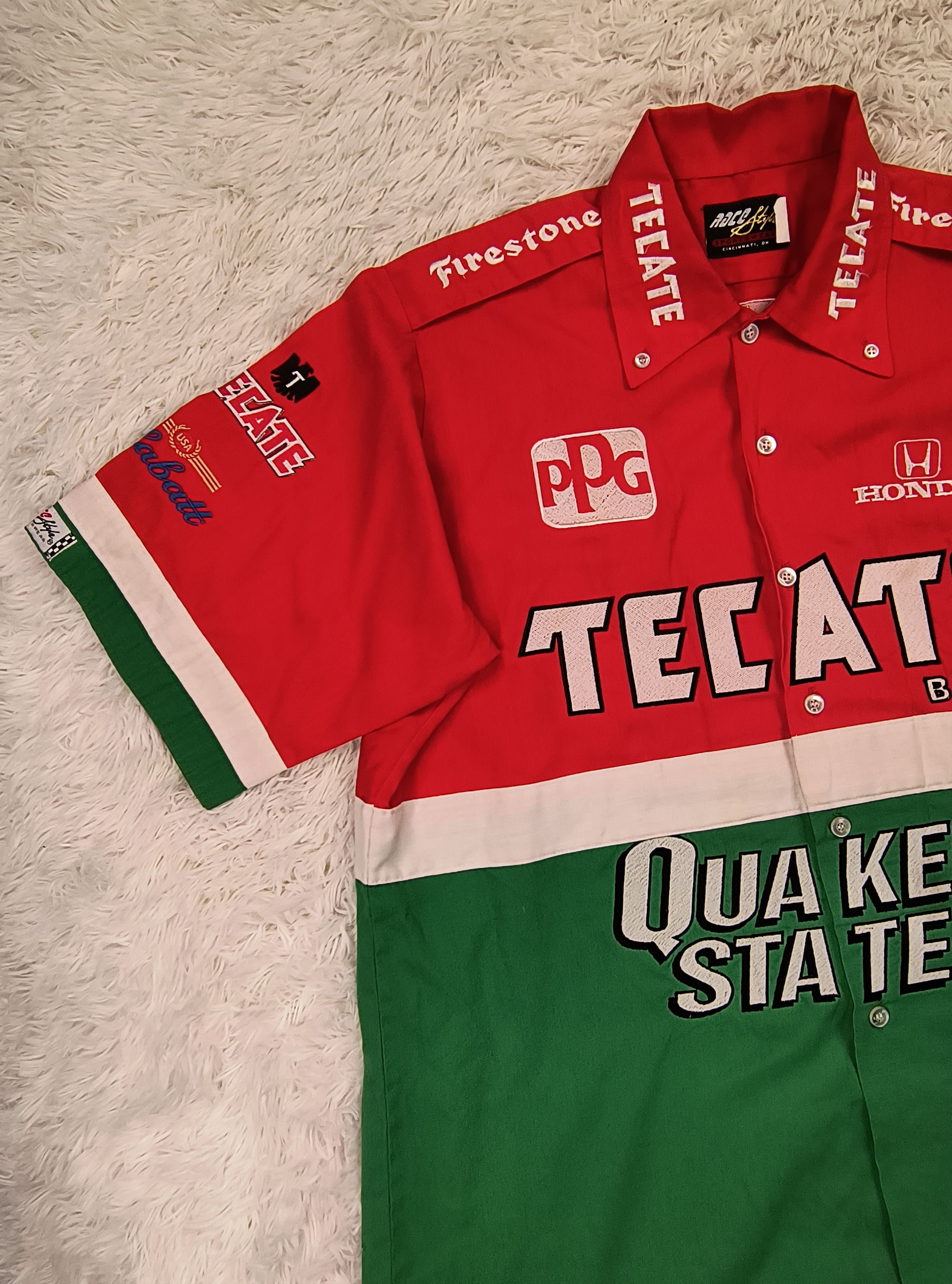 Vintage Vintage Adrian Fernandez Quaker State tecate button shirt Size US L / EU 52-54 / 3 - 4 Thumbnail