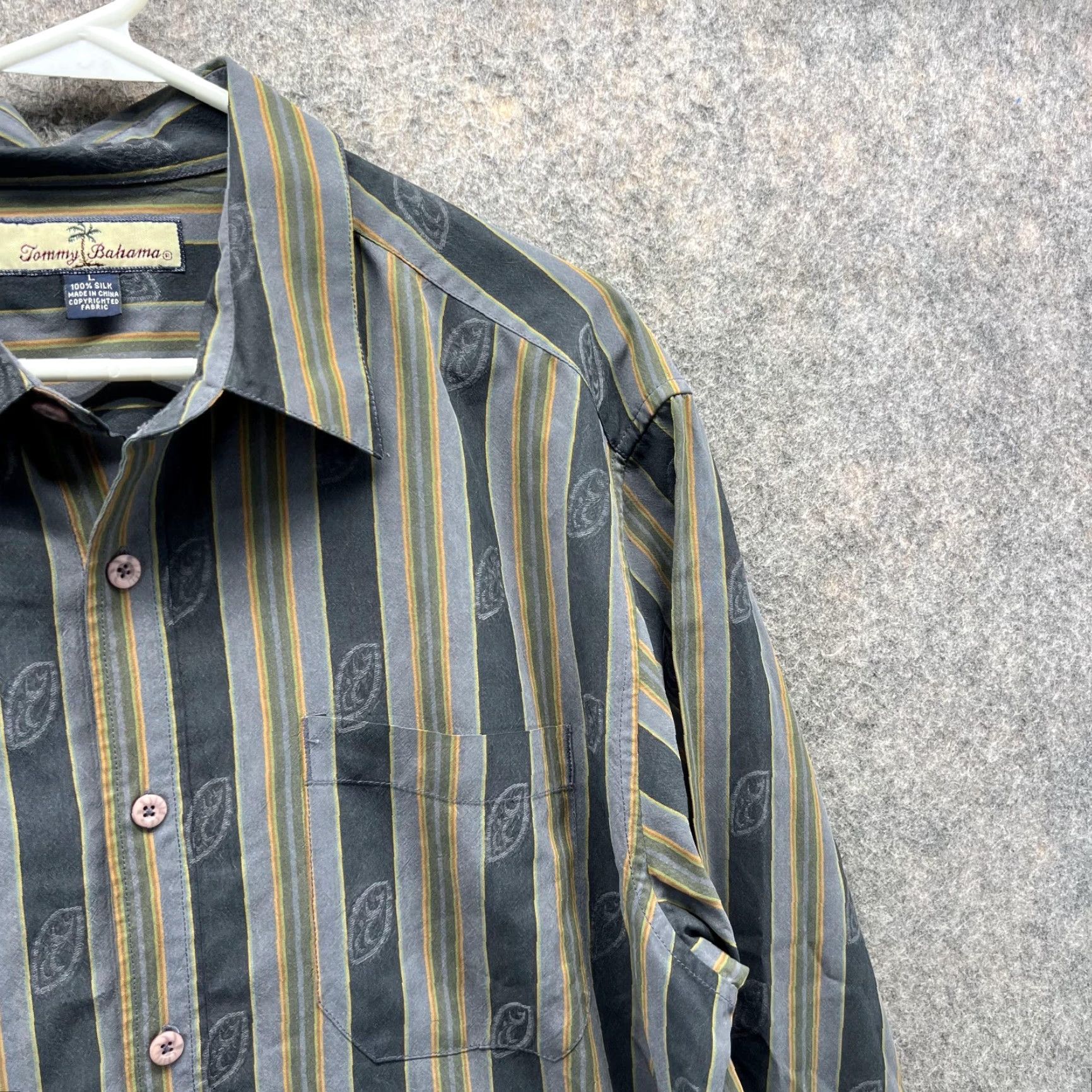 Tommy Bahama Tommy Bahama Shirt Men Large Blue Striped Button-Up Silk Vtg Preppy Casual Button-Down Collared Long Sleeve Size US L / EU 52-54 / 3 - 4 Thumbnail