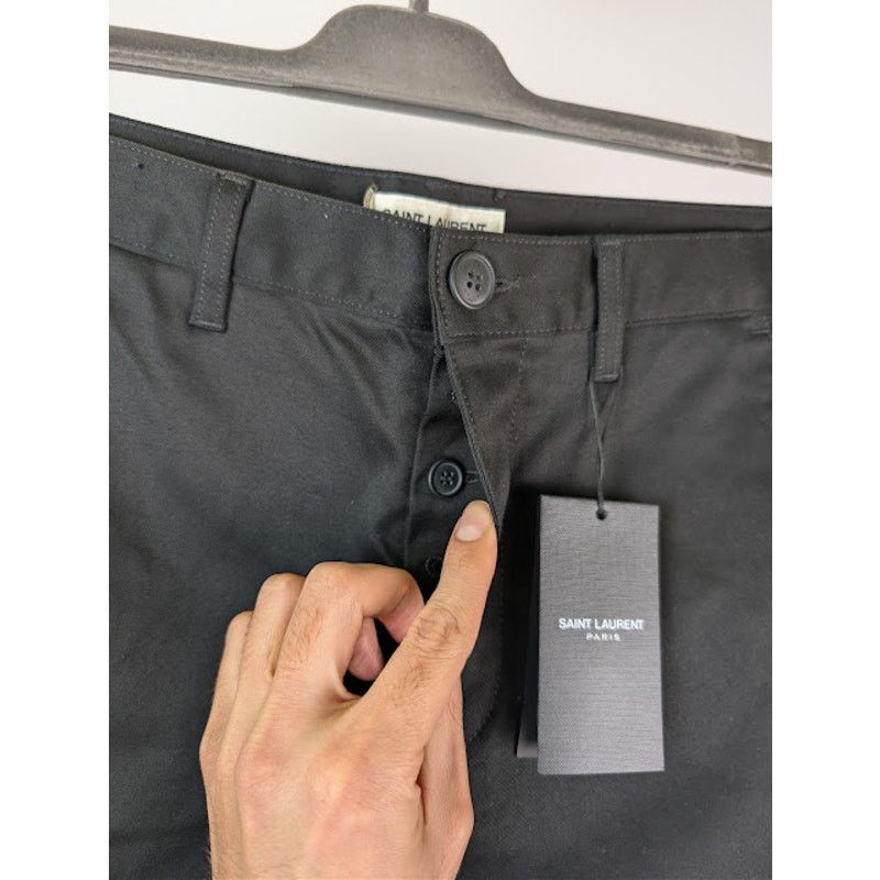 Saint Laurent Paris o1rshd1 Slim Fit Cotton Chino Pants in Black Size US 32 / EU 48 - 7 Thumbnail