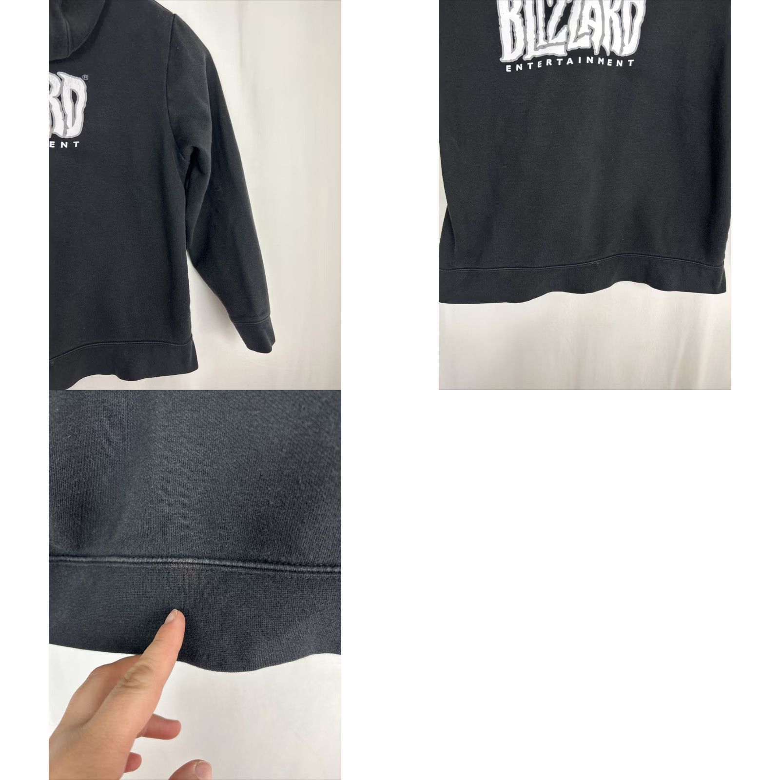 Vintage XL Blizzard Entertainment Zip Up Hoodie Men's Black Heather 80% Cotton 20% Poly Full Zip Hooded Pockets Logo Winter Fall Spring Size US XL / EU 56 / 4 - 9 Thumbnail