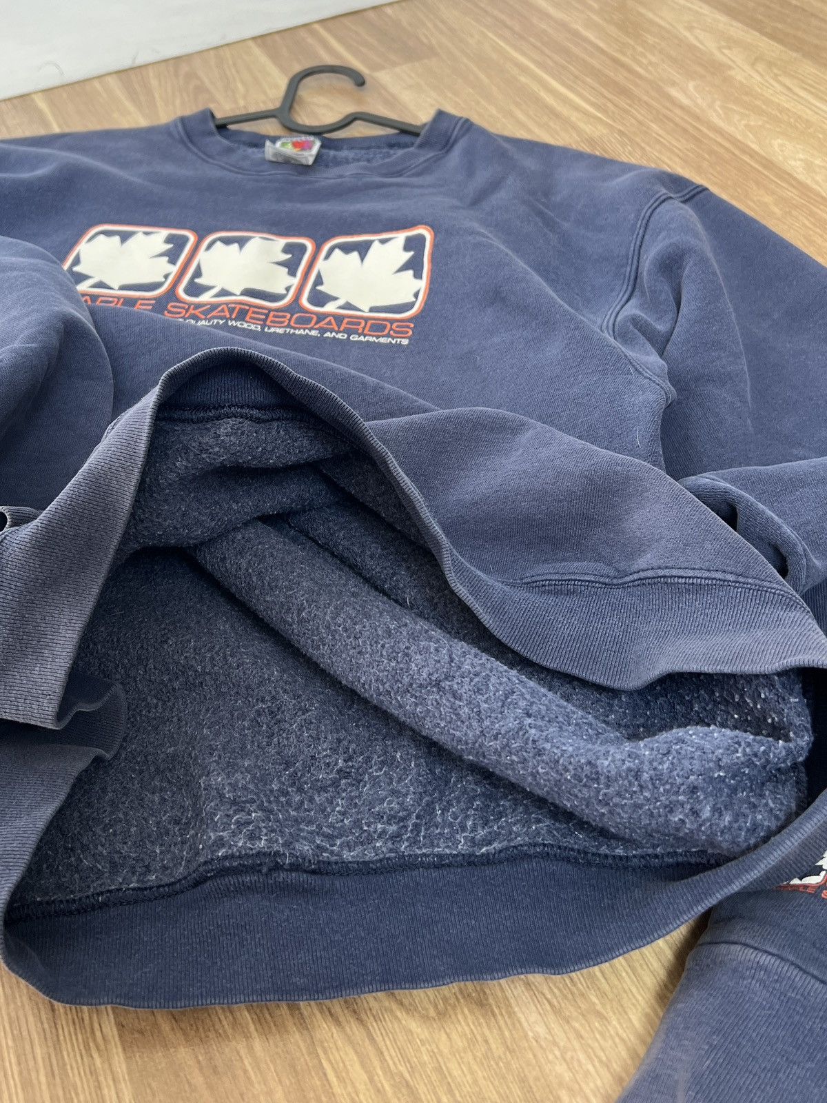 Fruit Of The Loom Vintage Maple Skateboards Cotton Navy Sweatshirt Size XL Size US XL / EU 56 / 4 - 11 Thumbnail