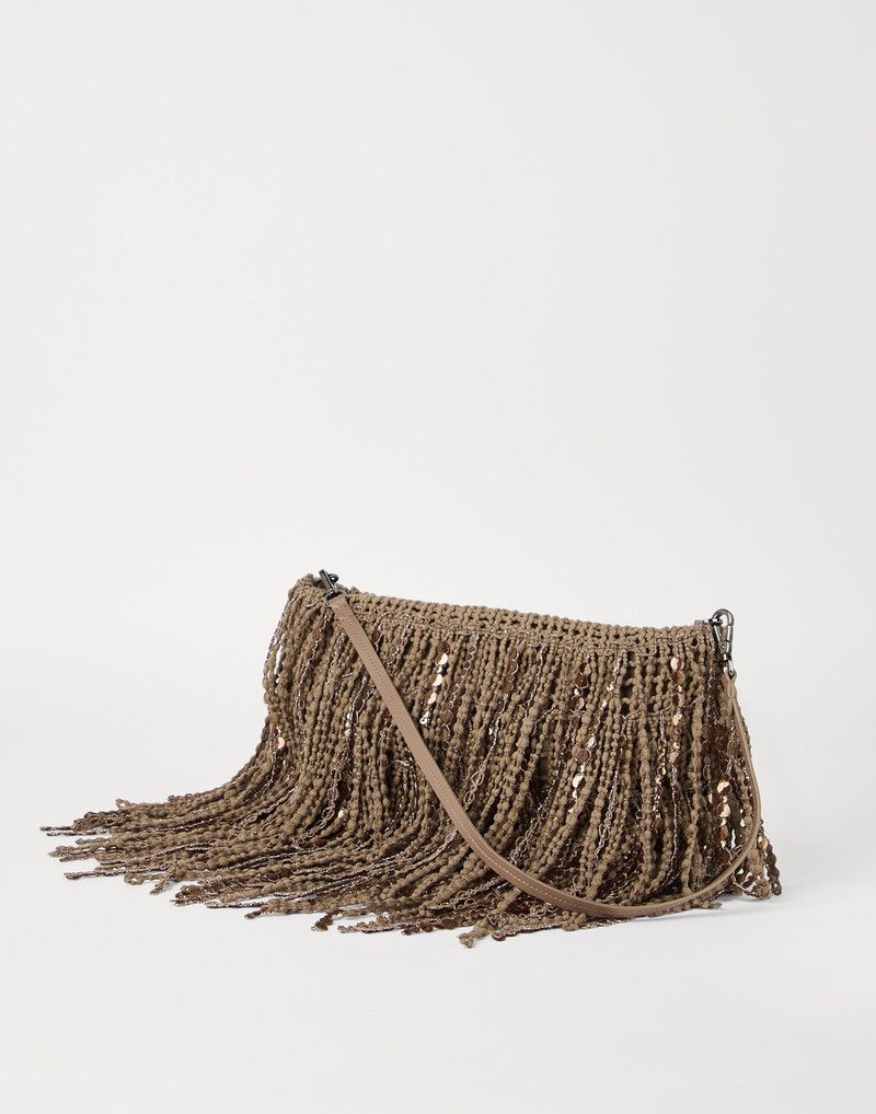 Brunello Cucinelli o1la1rc1a0326 Size: OS / Dazzling Cascades Knit Clutch Bag Size ONE SIZE - 2 Thumbnail