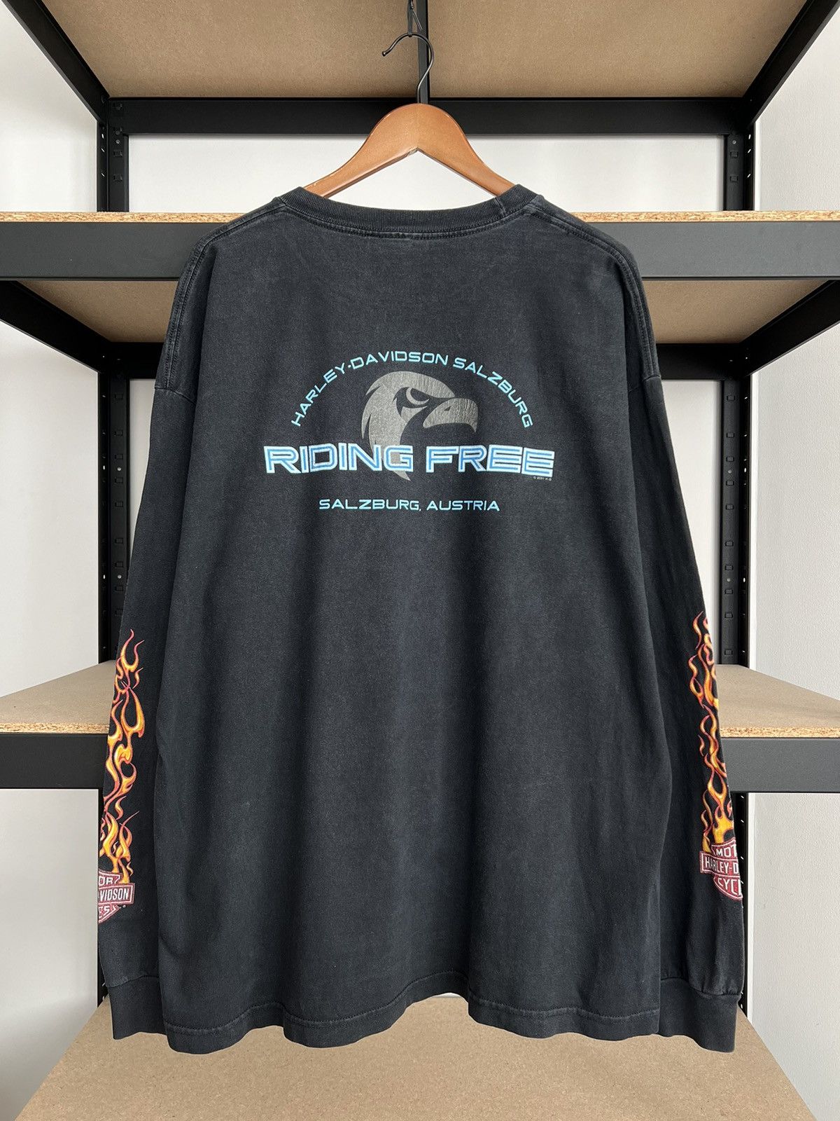 Harley Davidson Vintage 2001 Harley Davidson Fire Flame Eagle Long Sleeve Size US XXL / EU 58 / 5 - 4 Thumbnail