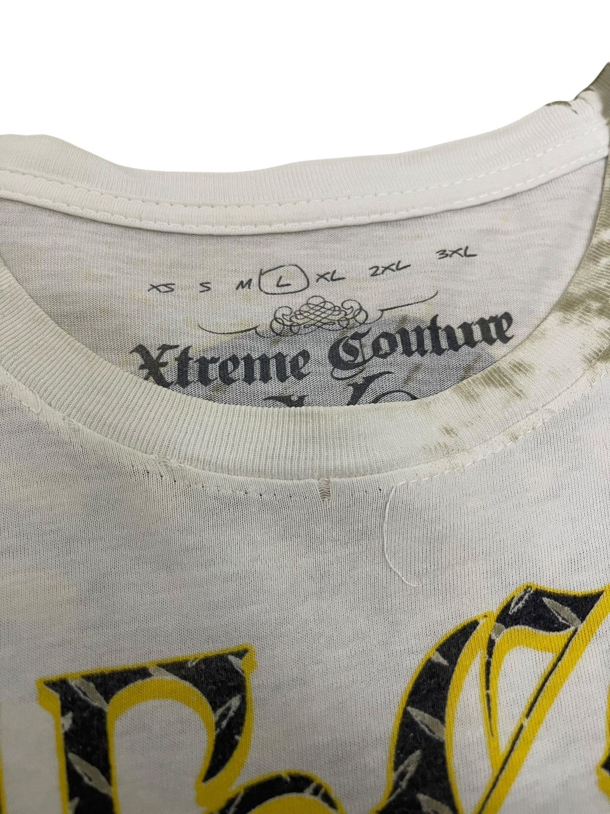 Affliction Y2K Xtreme Couture “Honor & Power” Skull Wings Grunge Tee Size US L / EU 52-54 / 3 - 9 Thumbnail