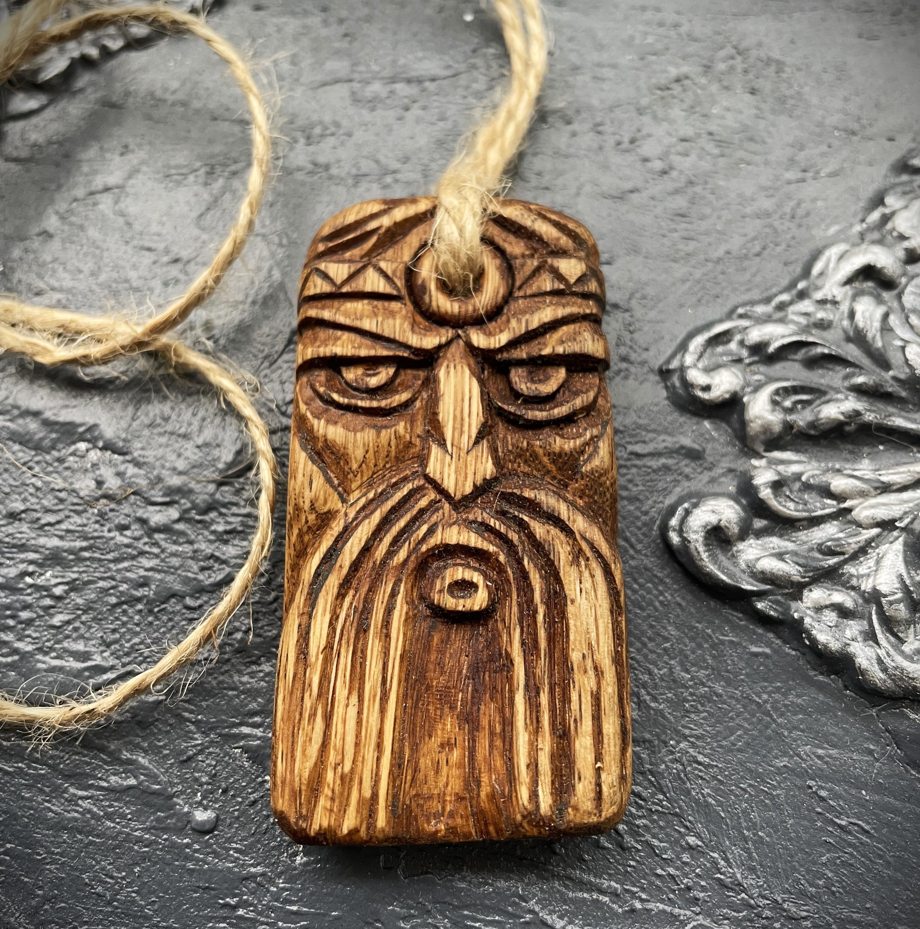 Other Viking Thor Wooden Pendant Hand Carved Norse Necklace Size ONE SIZE - 6 Thumbnail