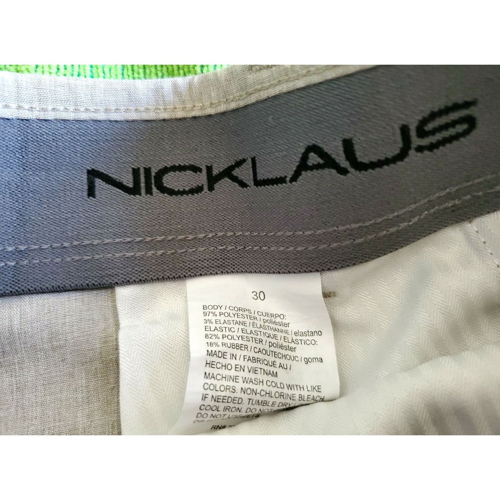 Vintage Jack Nicklaus Golf/Chino Shorts Flat Front Men's SZ W30×L10 Beige Polyester Casual Shorts Joe Nicklaus Golf Theme 90s? Size US 30 / EU 46 - 5 Thumbnail