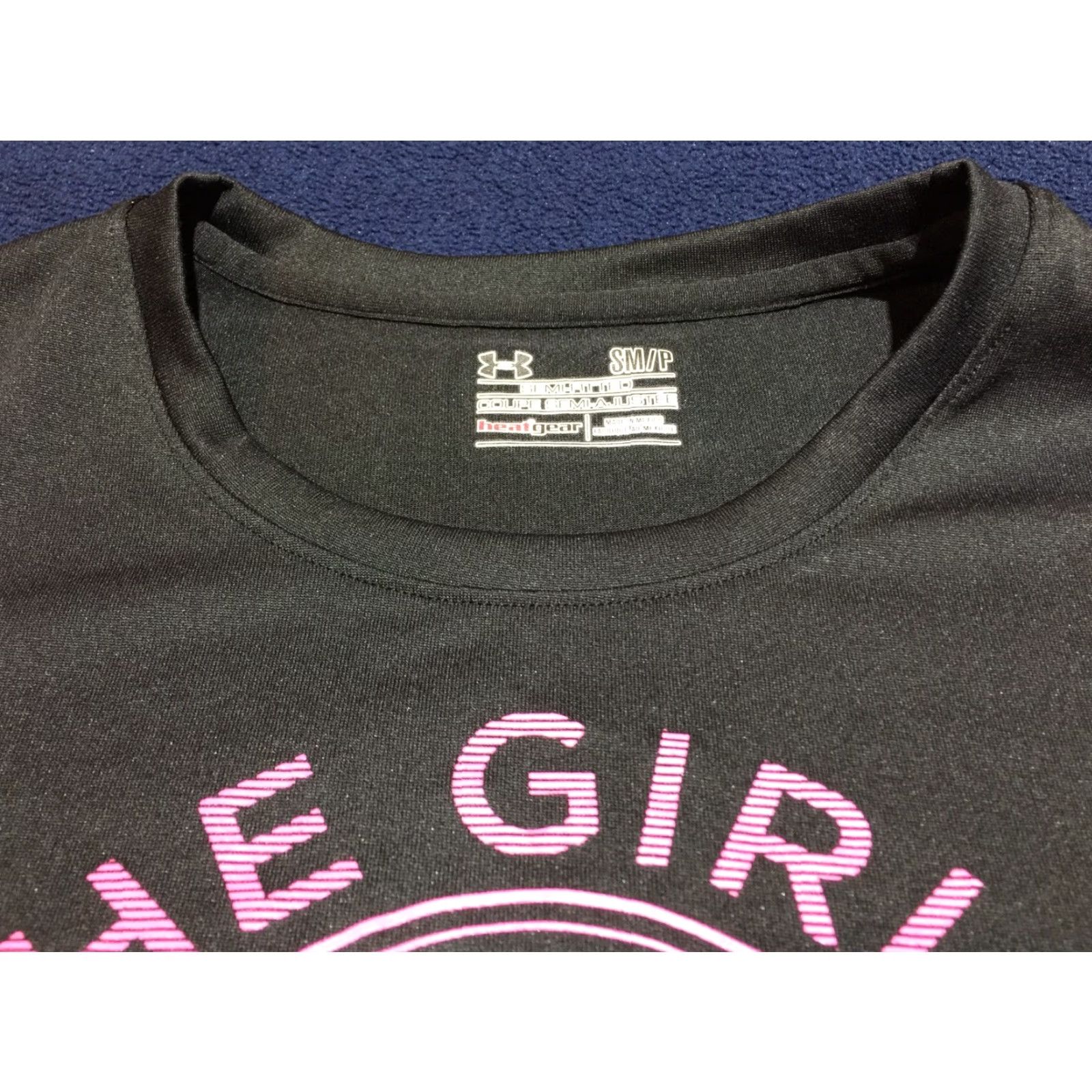 Under Armour VINTAGE UNDER ARMOUR HEATGEAR Power In Pink Women's T-Shirt S Black Girls First Logo Short Sleeve 2000s Girls Product Womens Size S / US 4 / IT 40 - 3 Thumbnail