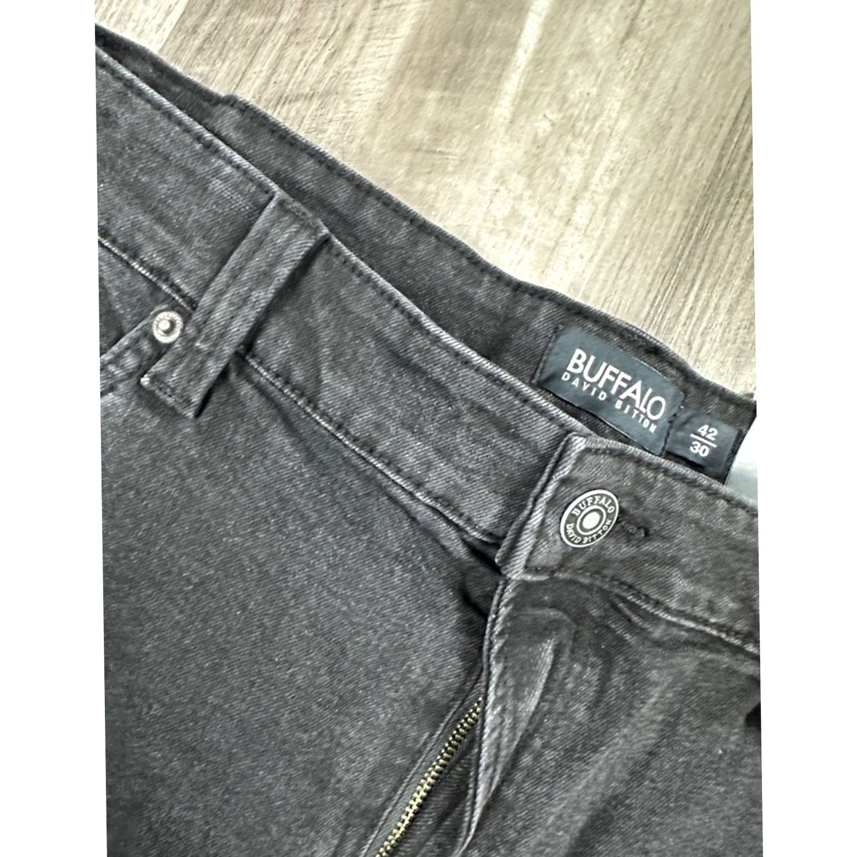 Buffalo David Bitton VINTAGE Buffalo David Bitton Evan Black Sanded Slim Straight Stretch Jeans 42x30 Mens Regular 42 Black Slim Straight Jeans Size US 42 / EU 58 - 6 Thumbnail