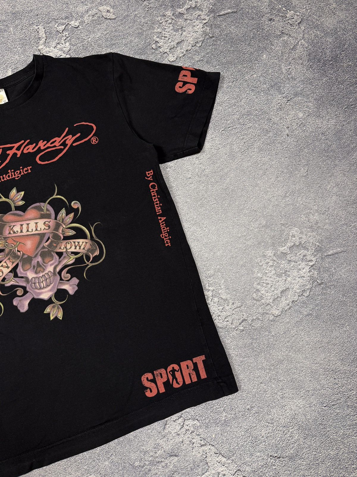 Ed Hardy × Vintage Rare tee t-shirt Ed hardy sport big logo Christian audigier Size US M / EU 48-50 / 2 - 3 Thumbnail