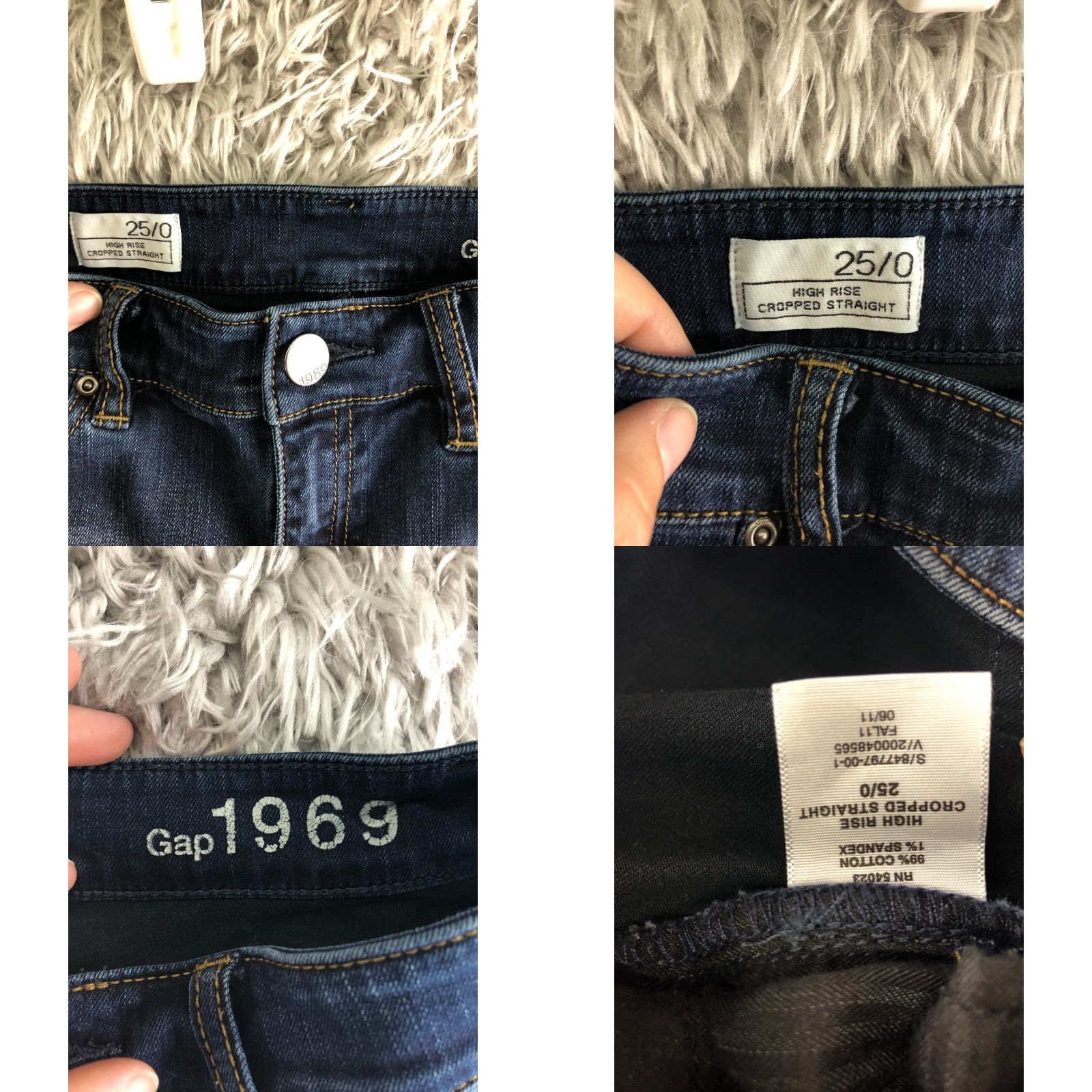 Gap Gap High Rise Cropped Straight Jeans Womens Size 25 Medium Wash Blue Denim 5-Pocket Size 42" / US 20 - 8 Thumbnail