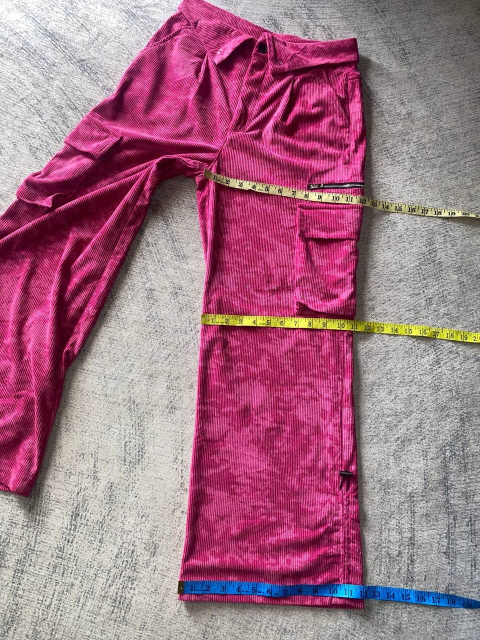 Other 🔥RARE Hot Pink Harajuku Corduroy Wide Leg Cargo Pants🔥 Size US 28 / EU 44 - 10 Thumbnail