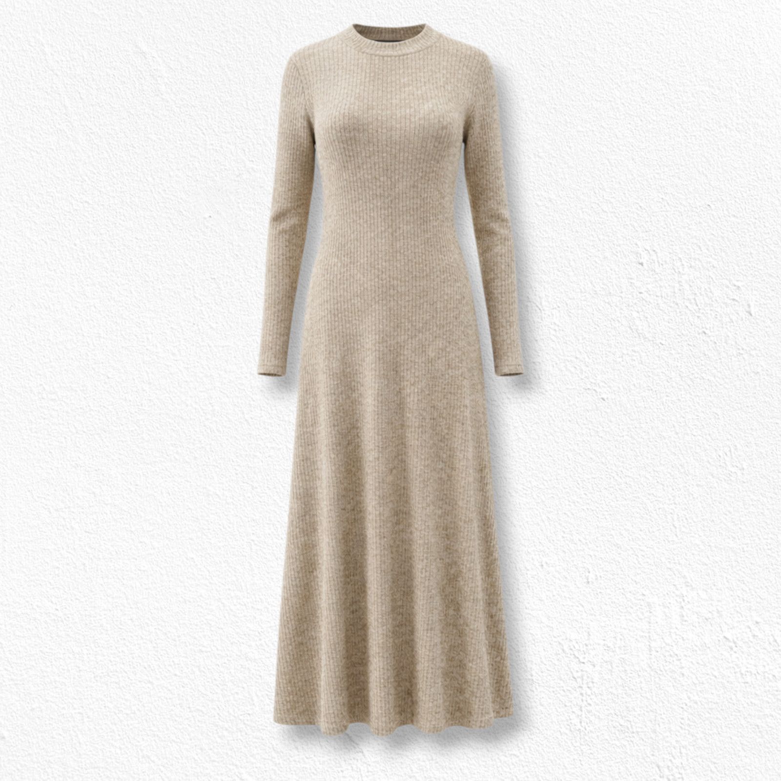 Lulus Lulus Beige Ribbed Knit Maxi Dress Size Medium Size M / US 6-8 / IT 42-44 - 1 Thumbnail