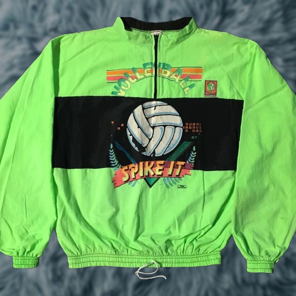 Vintage VINTAGE Neon Ocean Pacific OP Jacket M Green 80s 90s Surf Skate Windbreaker 1/4 Zip Mens Size US M / EU 48-50 / 2 - 1 Thumbnail