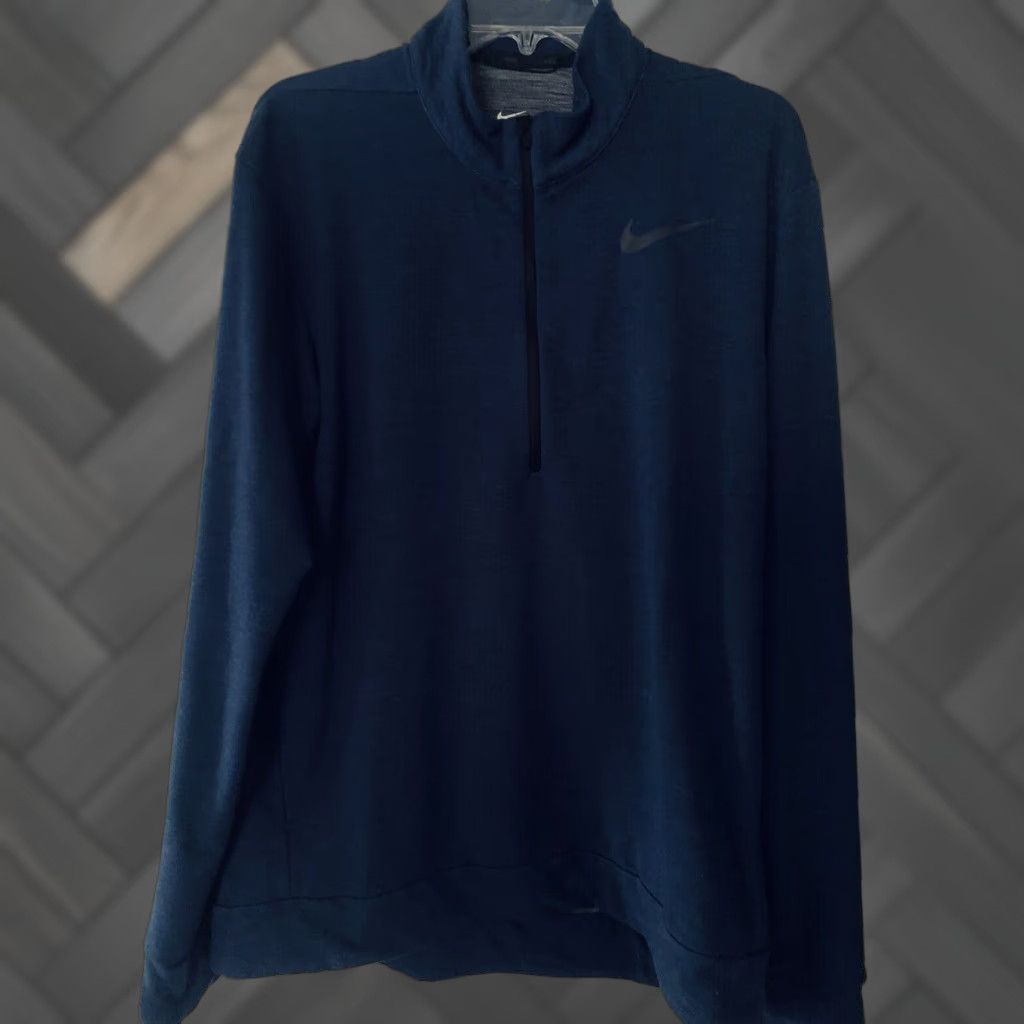 Nike Nike Dri-Fit Jacket Blue L/Sleeve 1/4 Quarter Zip Pullover Jacket Mens L Size US L / EU 52-54 / 3 - 1 Thumbnail