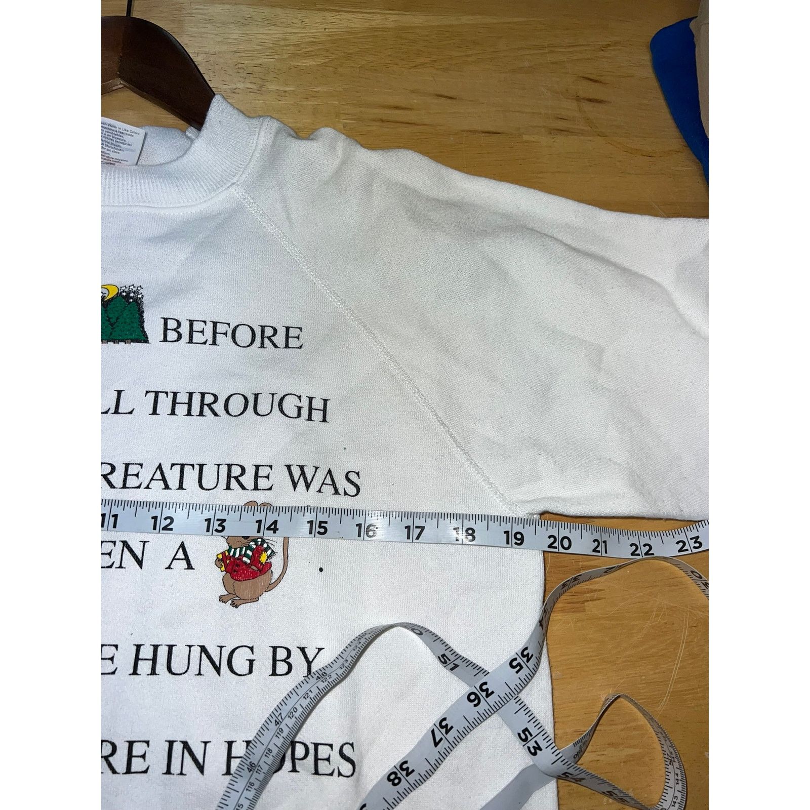 Hanes Vintage Christmas Sweatshirt Night Before Crewneck Medium 90 Size US M / EU 48-50 / 2 - 9 Thumbnail
