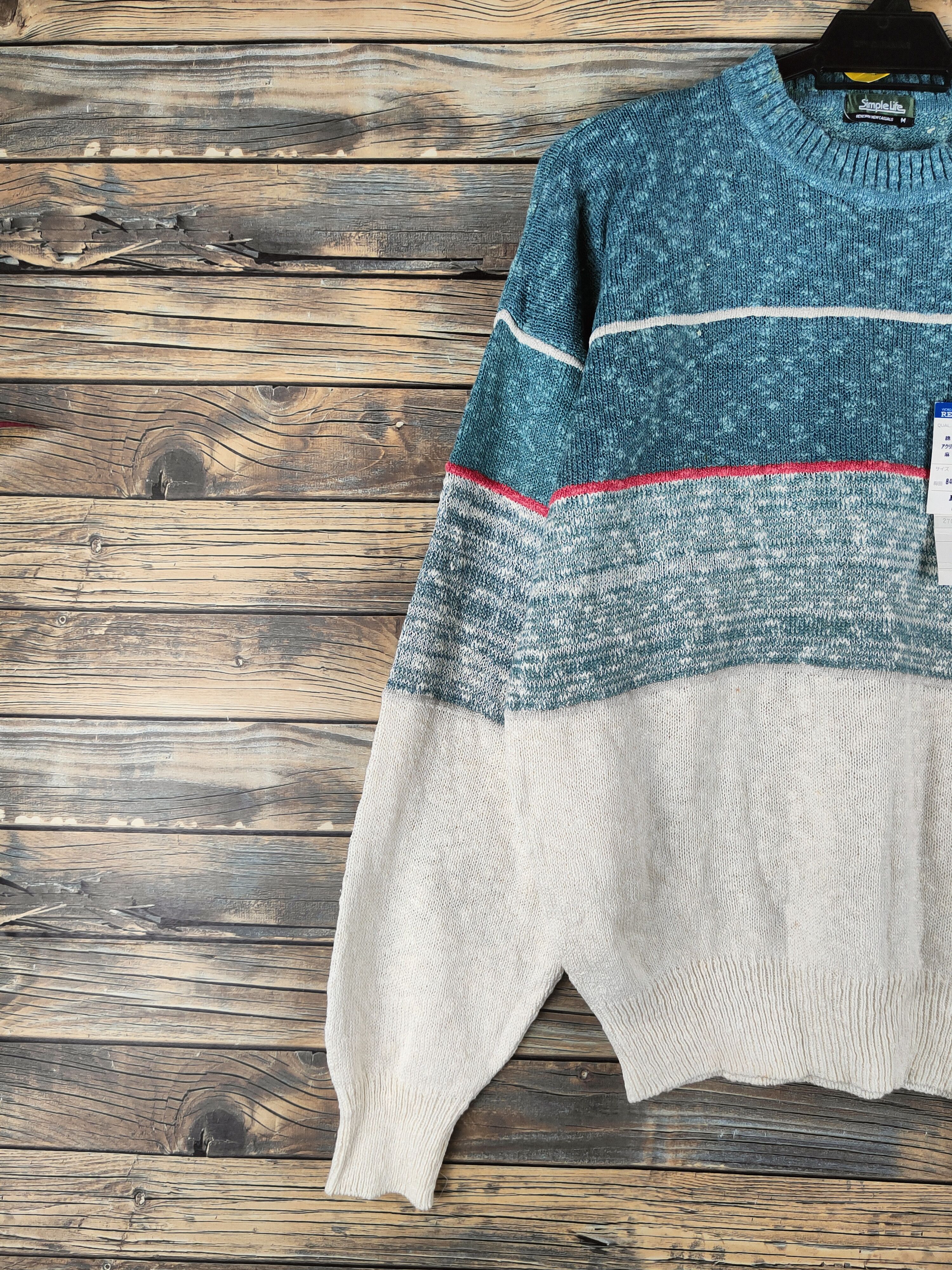 RENOWN DL Renown Green Ivory Knitwear Sweatshirts #46-195 Size US M / EU 48-50 / 2 - 3 Thumbnail