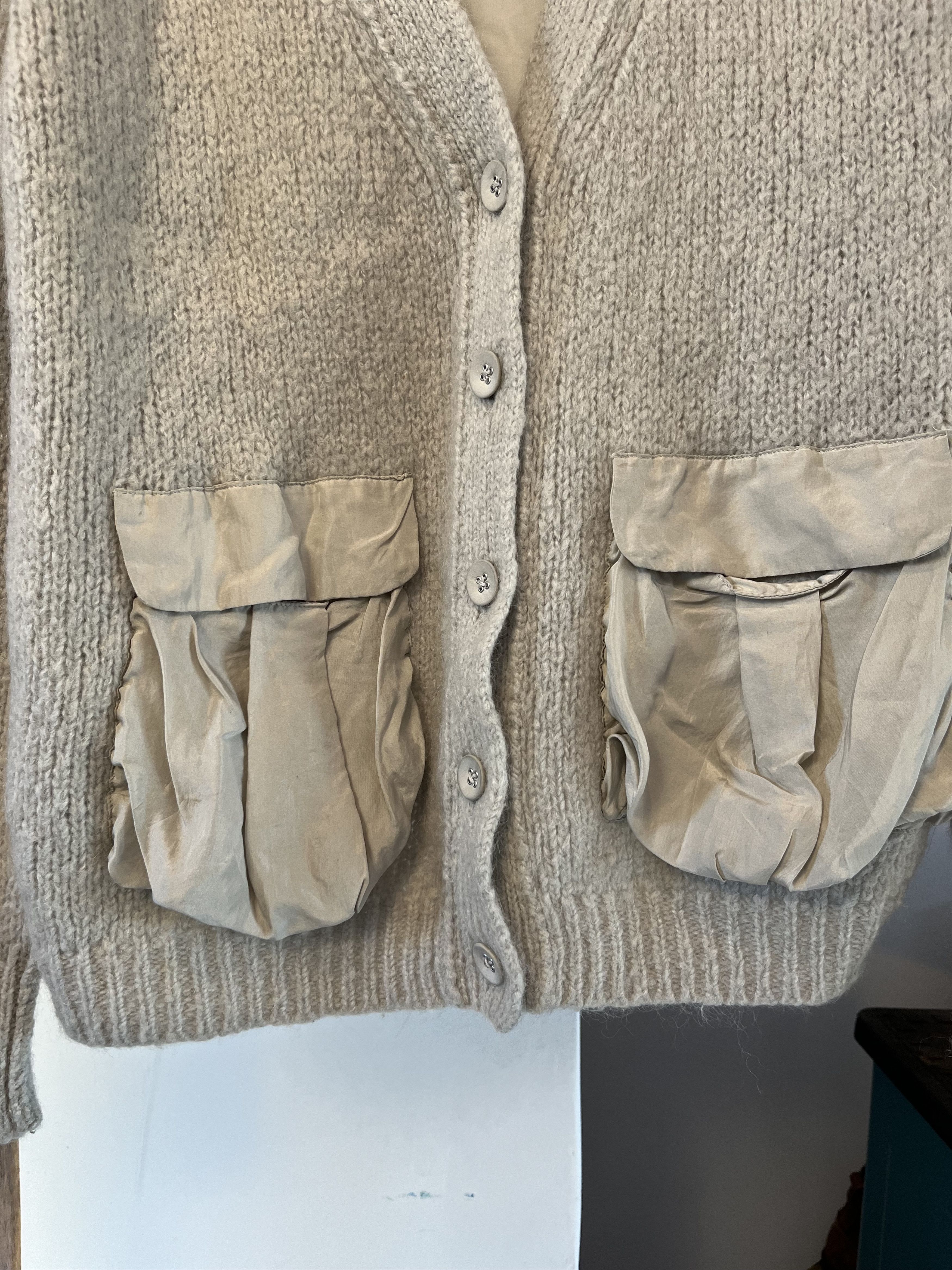 Acne Studios Acne studios AW10 Beryl Patch Silk/Wool Cardigan Size S / US 4 / IT 40 - 4 Thumbnail