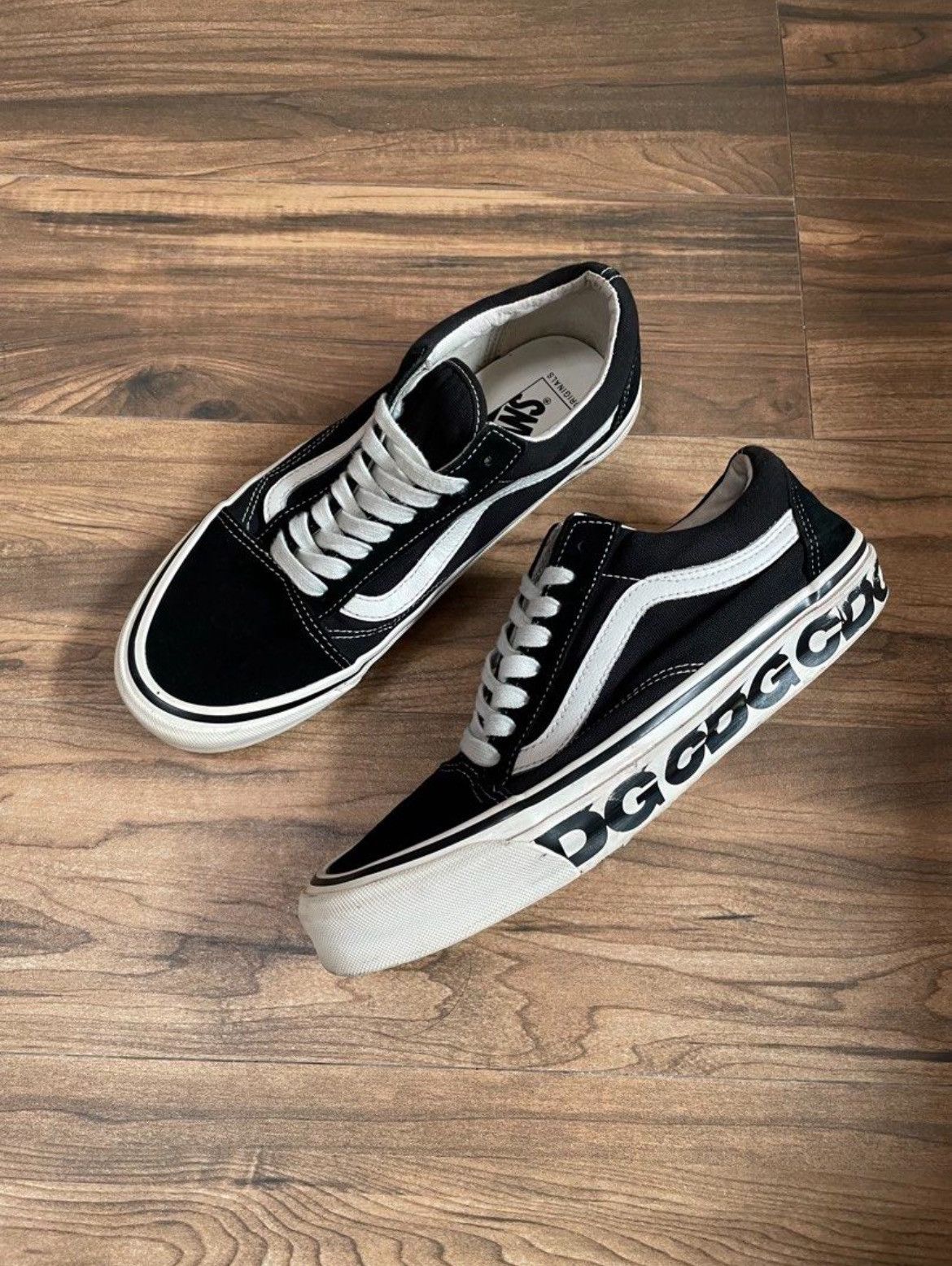 Comme des Garcons CDG x Vans Authentic Black and White Sneakers