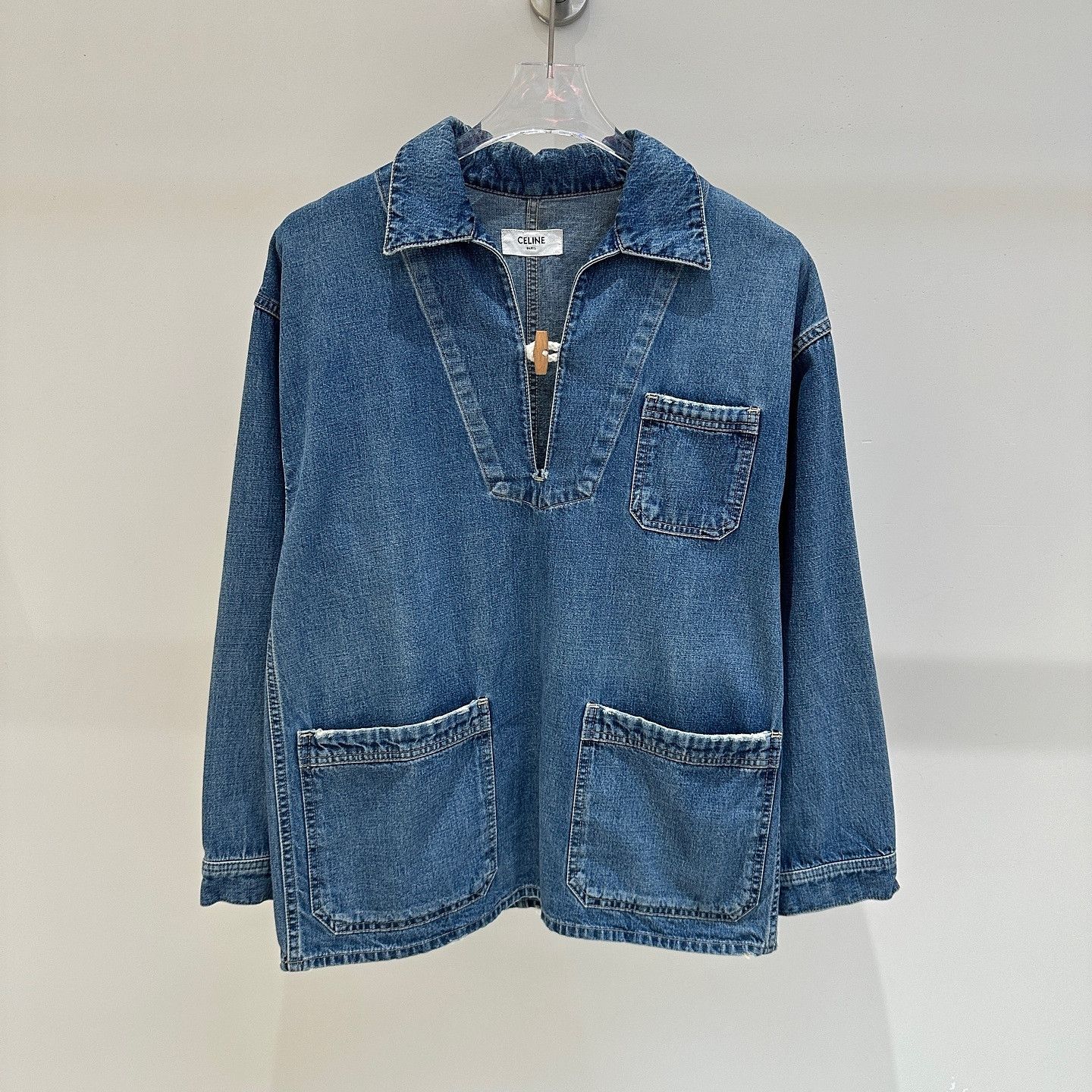 Celine Celine Denim Pullover Jacket Size S Size S / US 4 / IT 40 - 1 Thumbnail