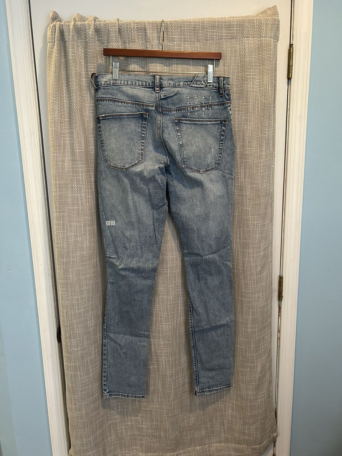 Ksubi Chitch Philly Blue Distressed Light Denim Skinny Jeans