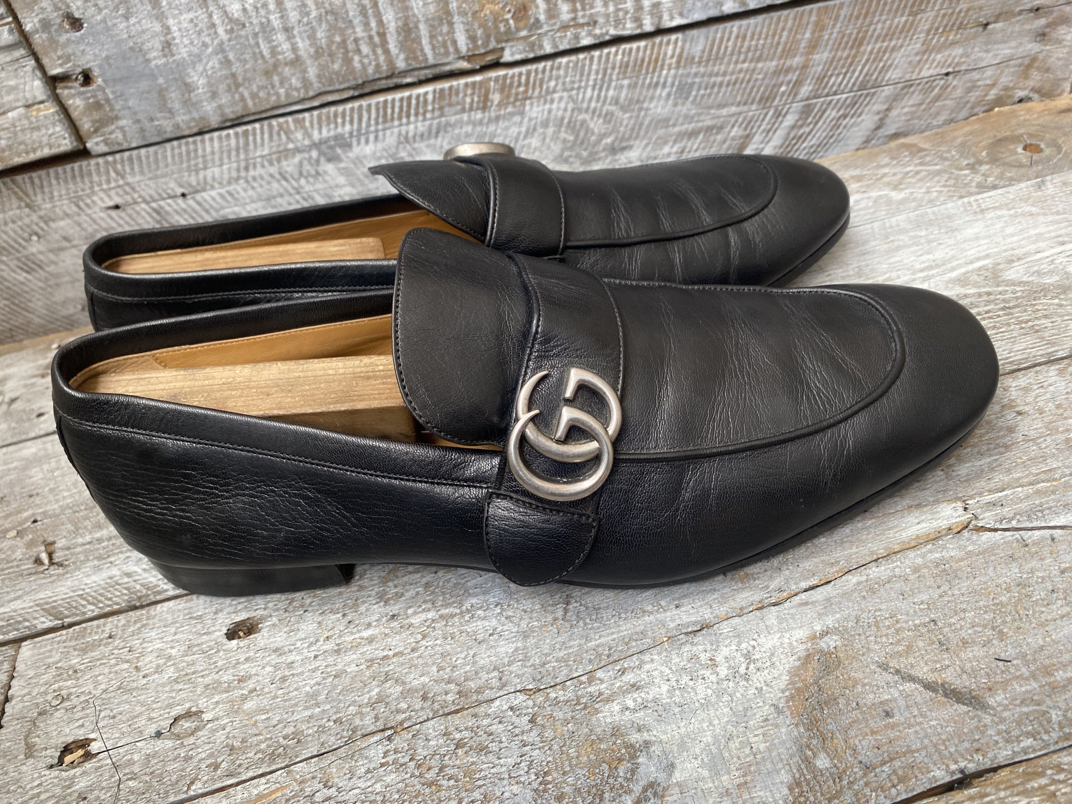 Gucci Gucci GG logo loafer horsebit black leather loafer uk 10 Size US 11 / EU 44 - 11 Thumbnail