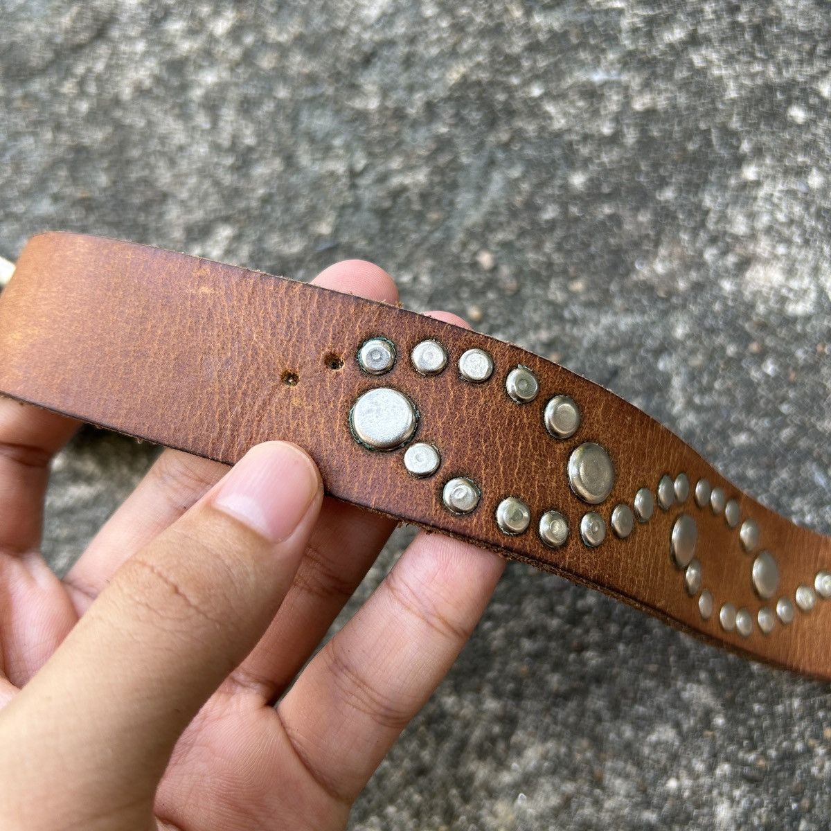 Vintage Vintage studded leather belt (Kapital Style) Size ONE SIZE - 11 Thumbnail