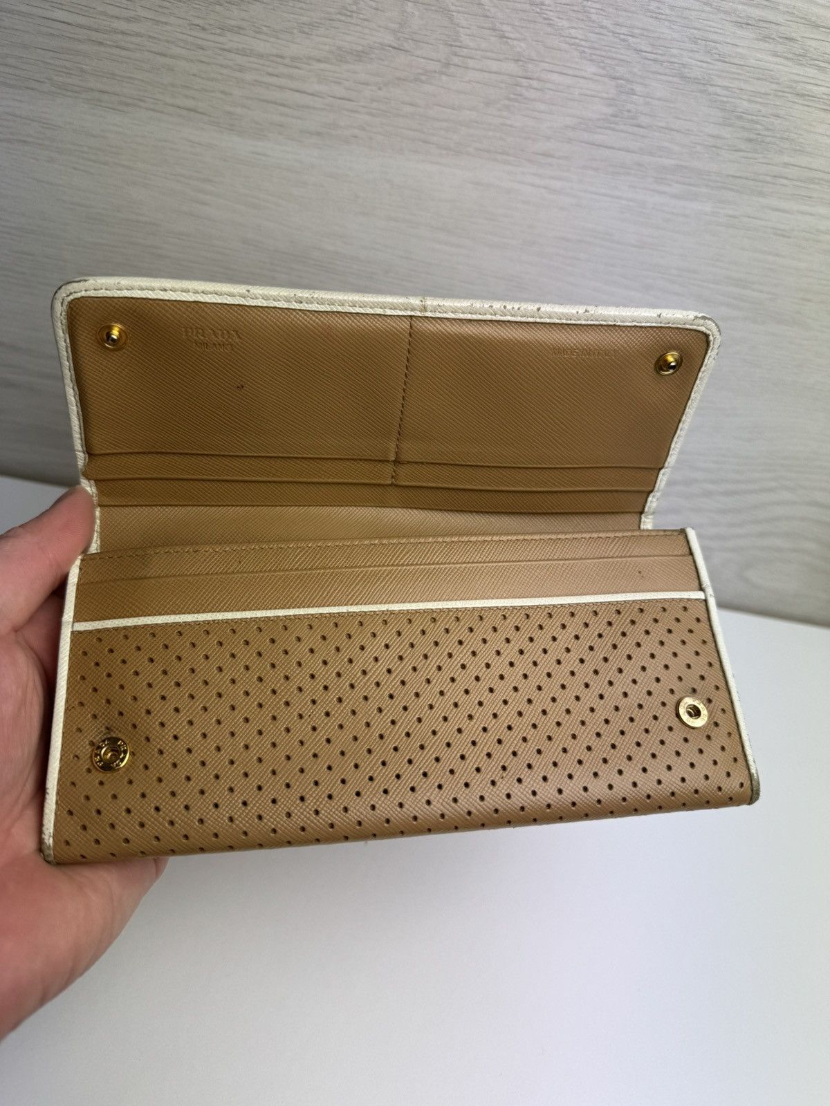 Prada Prada Milano Perforated Leather Continental Wallet Size ONE SIZE - 14 Thumbnail