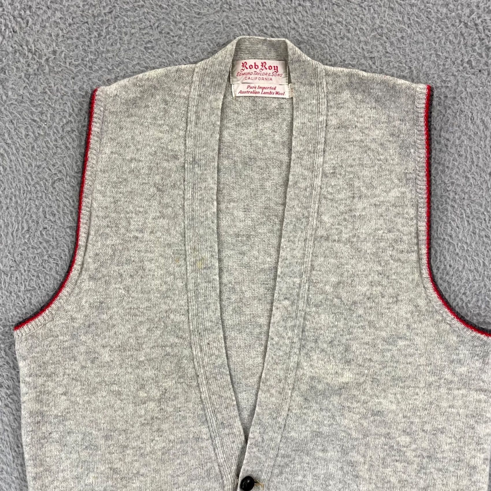 Vintage Vintage Rob Roy Sweater Vest Mens Medium Gray Button 50s Knit Lambswool Classic Size US M / EU 48-50 / 2 - 3 Thumbnail
